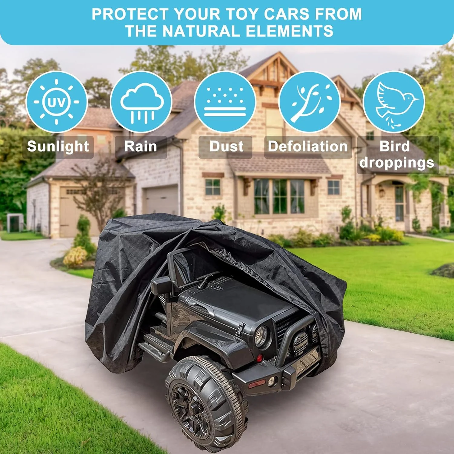 Large Ride-On Truck Toy Car Cover for Kids Electric Power Wheels Outdoor Protection - Image 3