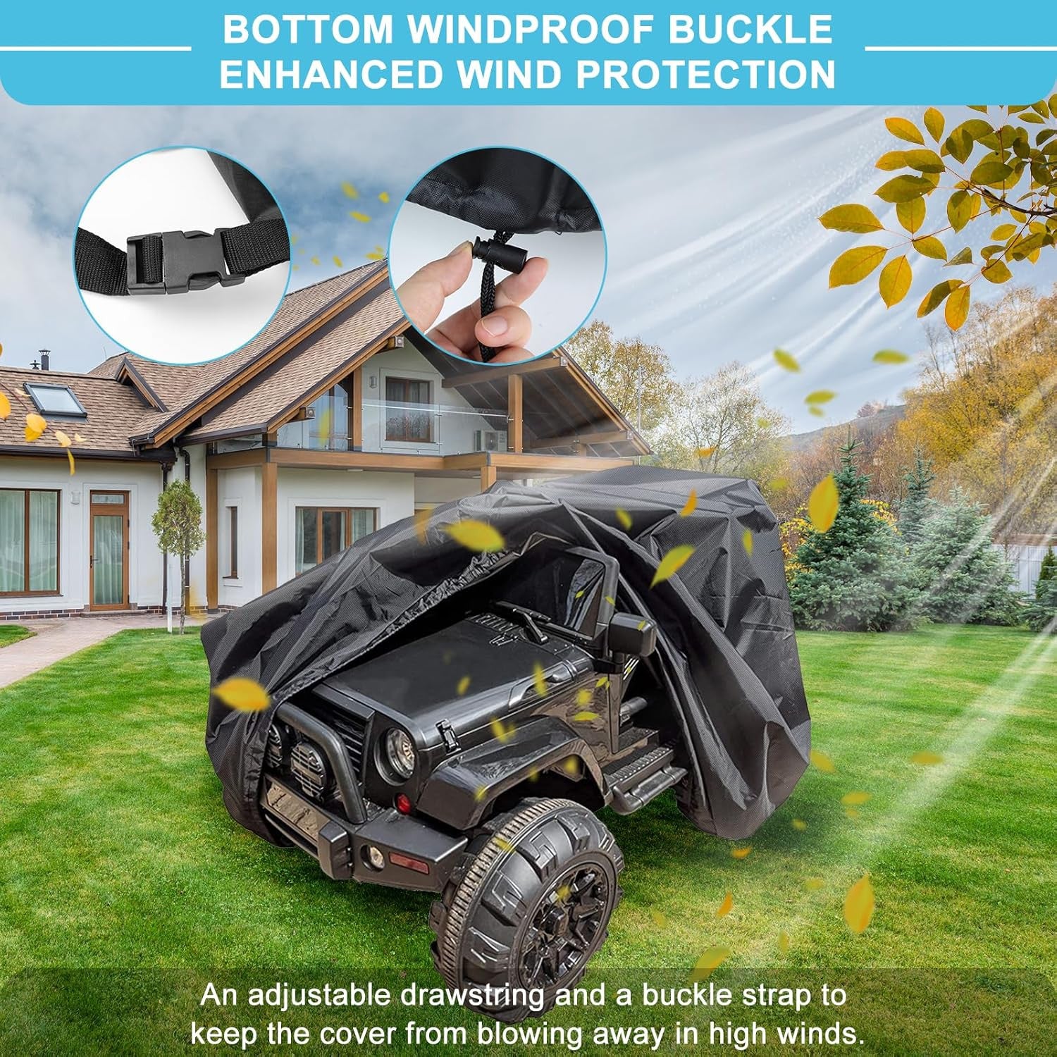 Large Outdoor Cover for Kids Electric Ride-On Truck Toy Car with Power Wheels - Image 2