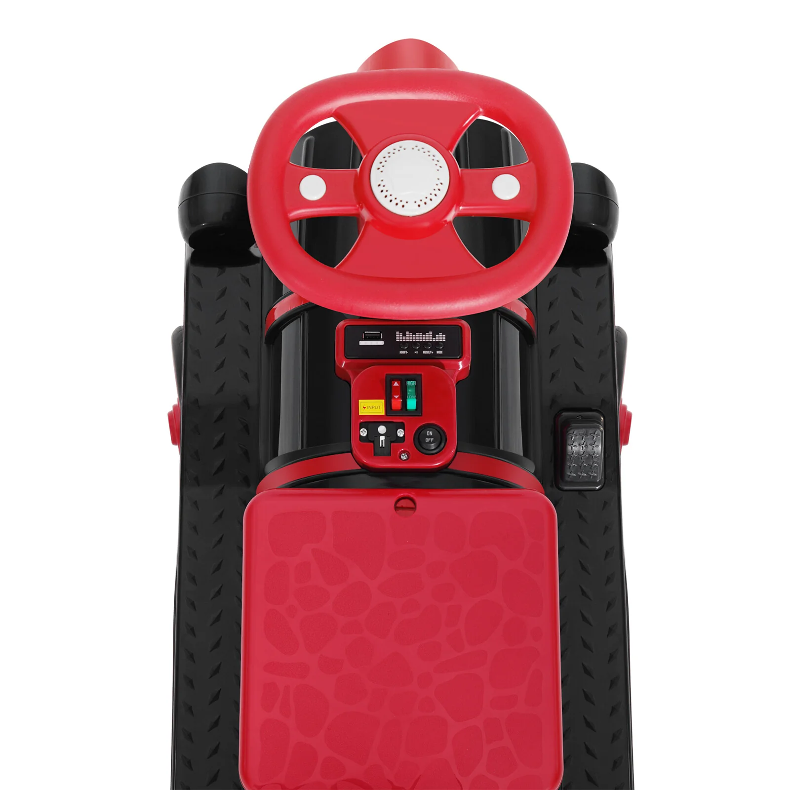 12V Two-Seater Electric Kids Ride-On Train Car with Music, Lights, and Horn - Red/Blue - Image 11