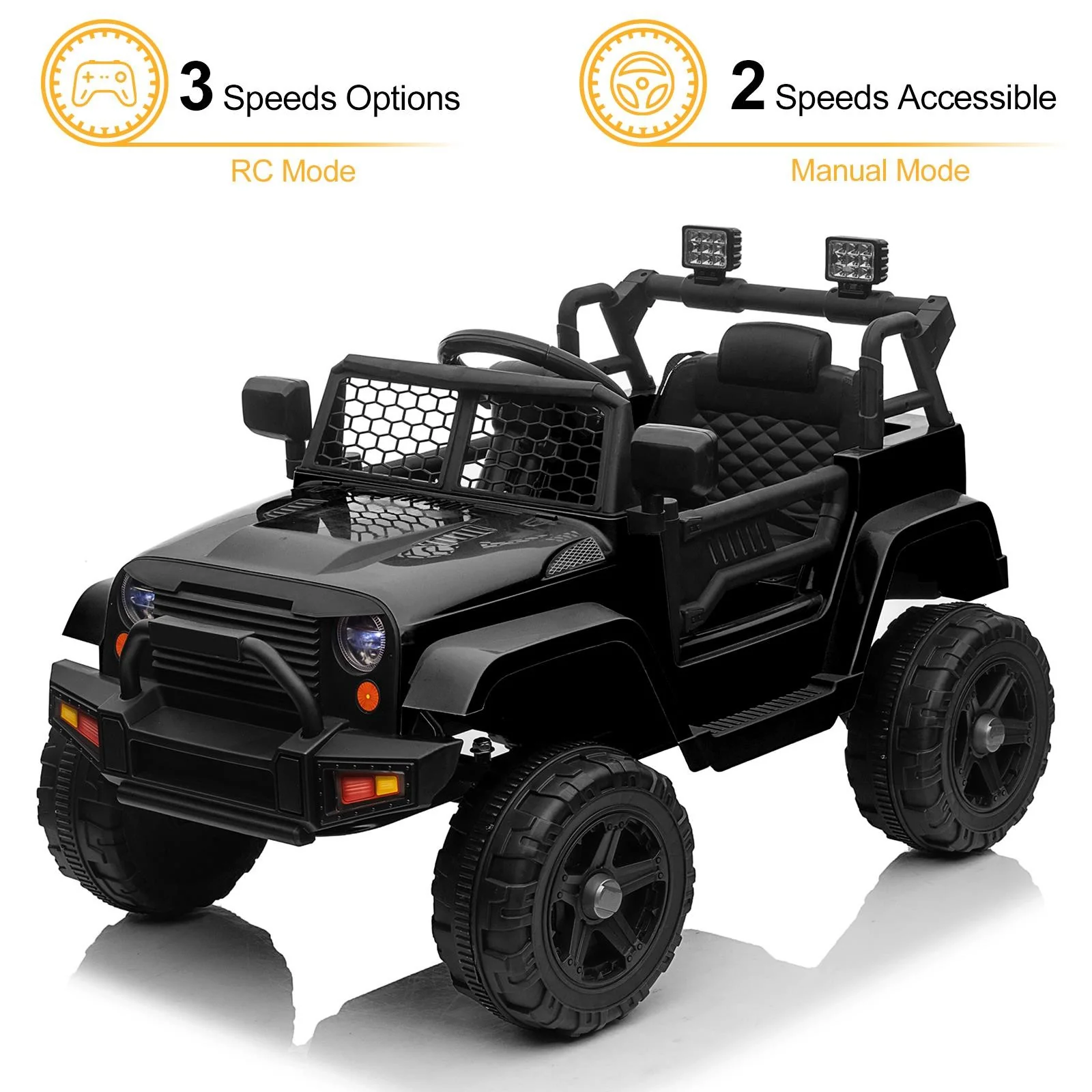 12V Electric Ride-On Jeep Car Toy with 3 Speeds for Kids Ages 3 to 5 Years - Image 11