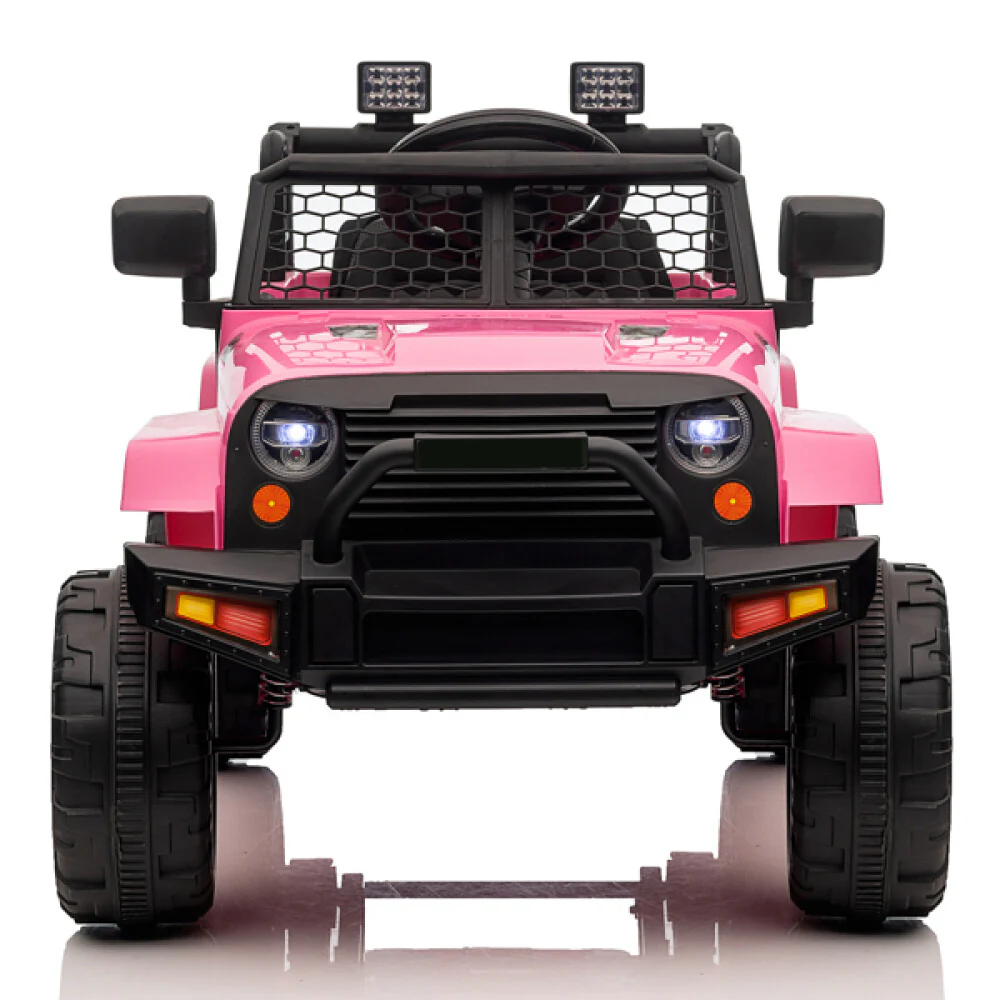 12V Dual Drive Jeep with 4.5Ah Battery, 2.4G Remote Control, and 3-Speed Modes – Pink - Image 2