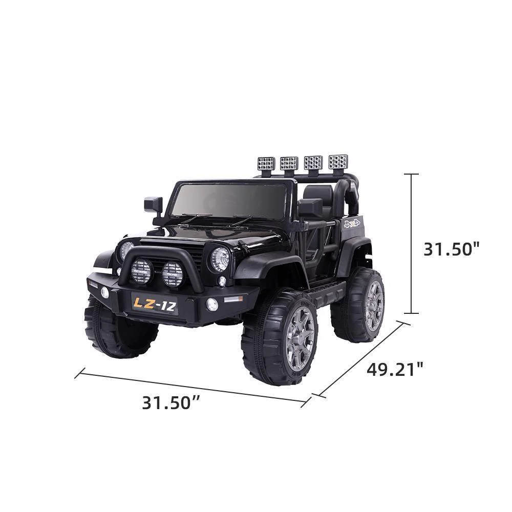 Leadzm LZ-12 12V Kids Ride on Car Toy with Remote Control - Black - Image 5