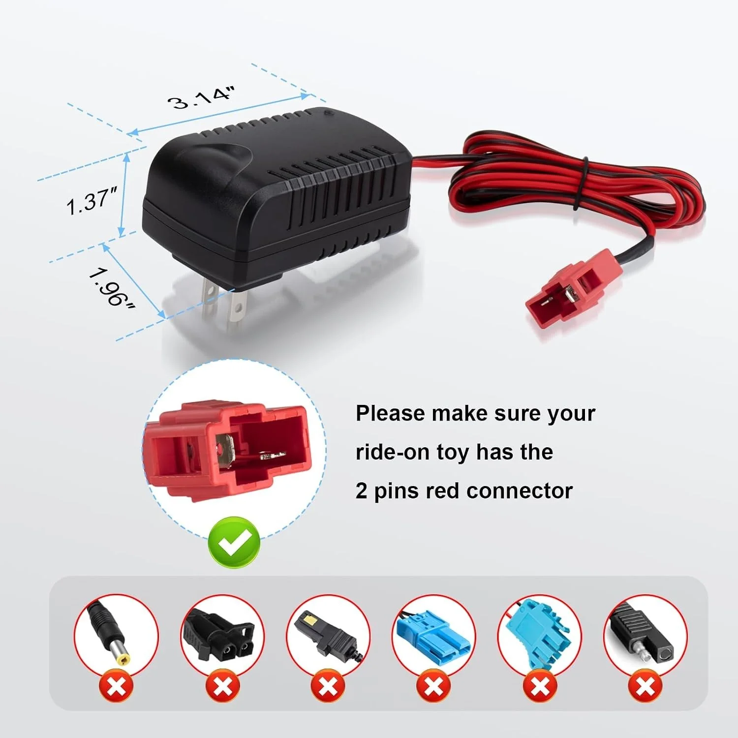 12V Charger for Ride-On Toys with LED Indicator and Overcharge Protection - Image 6