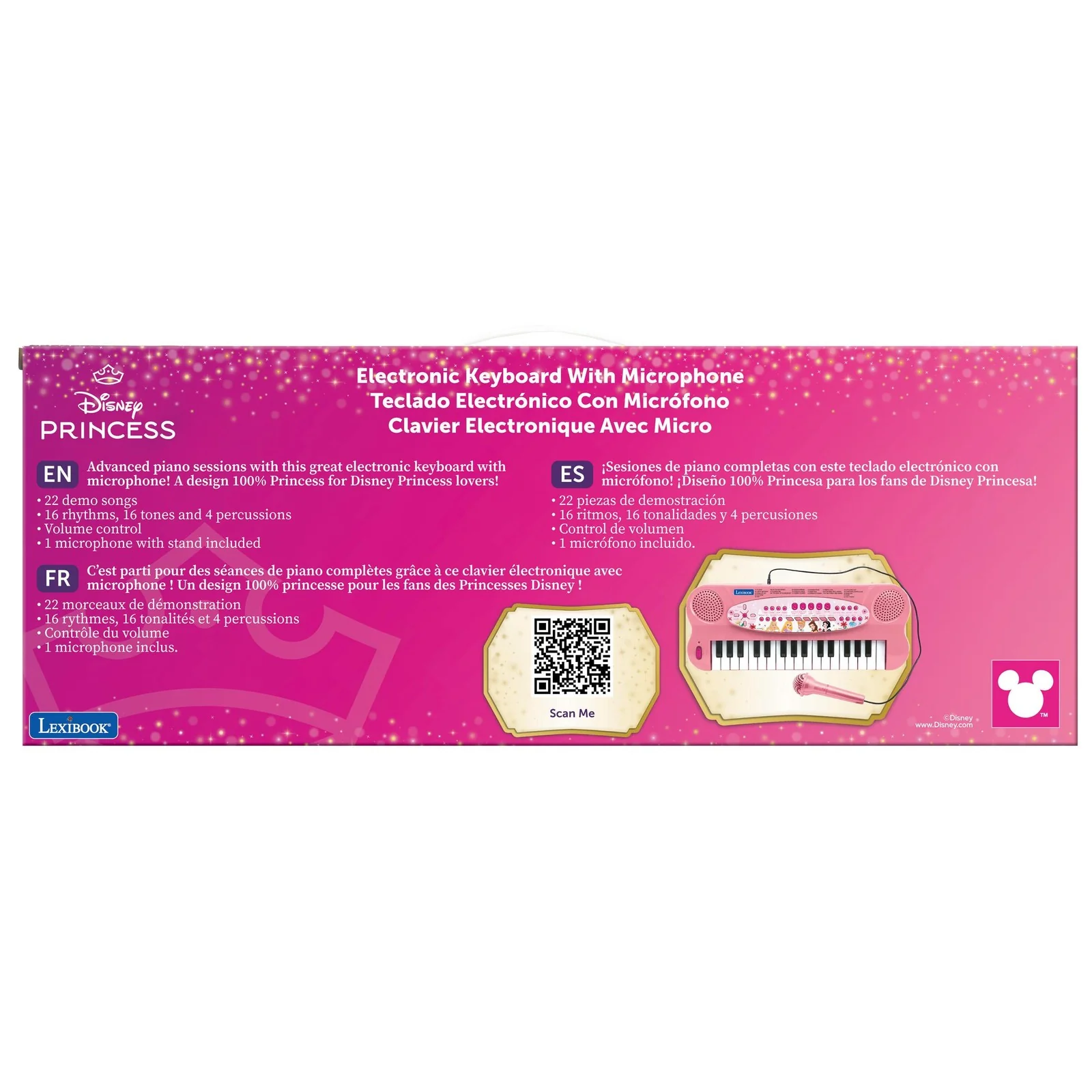 Disney Princesses Electronic Musical Keyboard with Microphone by Lexibook (32 Keys) - Image 7