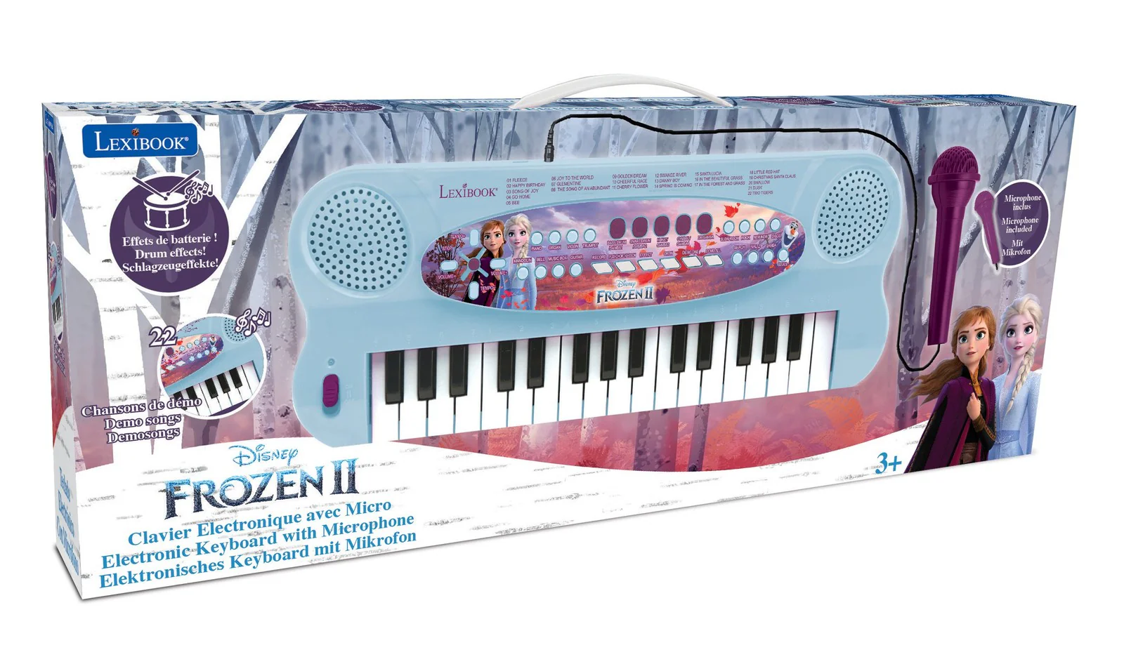 Frozen 2 Inspired Elsa, Anna, and Olaf 32-Key Keyboard with Microphone - Image 3