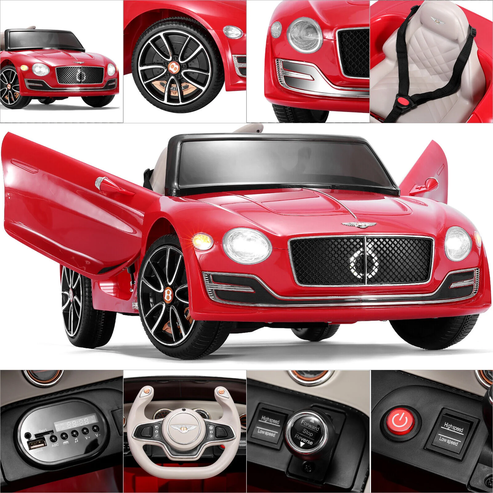 Licensed 12V Bentley Style Electric Ride-On Car for Kids with 2.4G Remote Control - Image 6