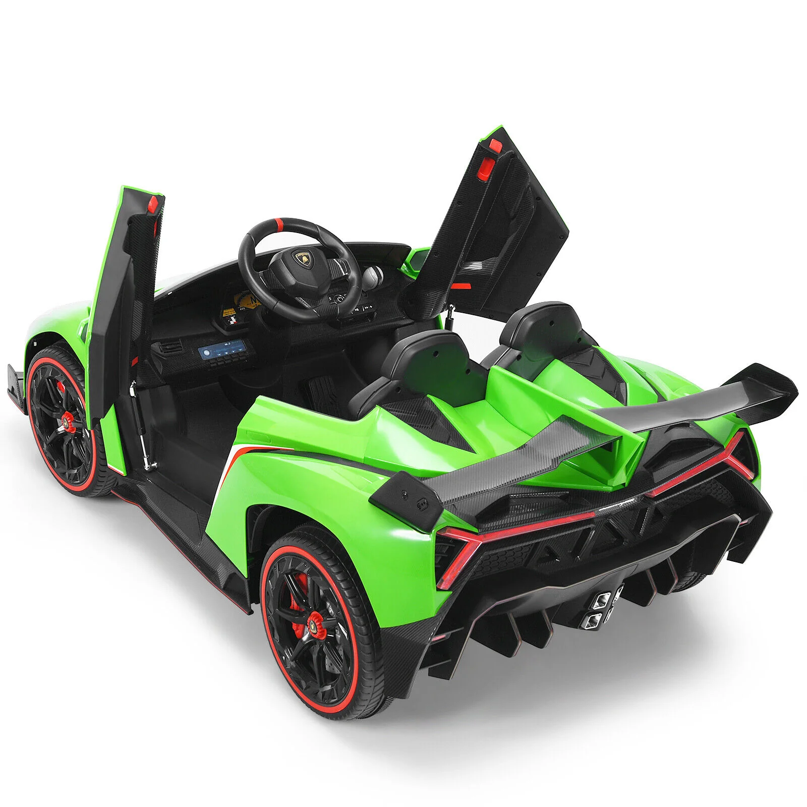 Licensed 12V Lamborghini Kids Ride On Car with RC & Swing Function - Green, 2-Seater - Image 12