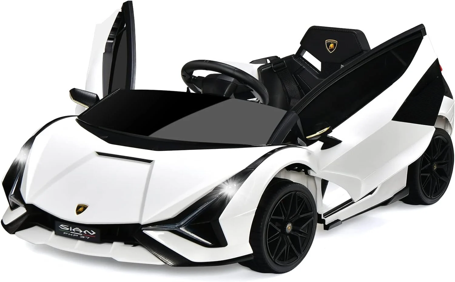 12V Lamborghini Sian Ride-On Car with Adjustable Seat and Safety Belt - Image 3