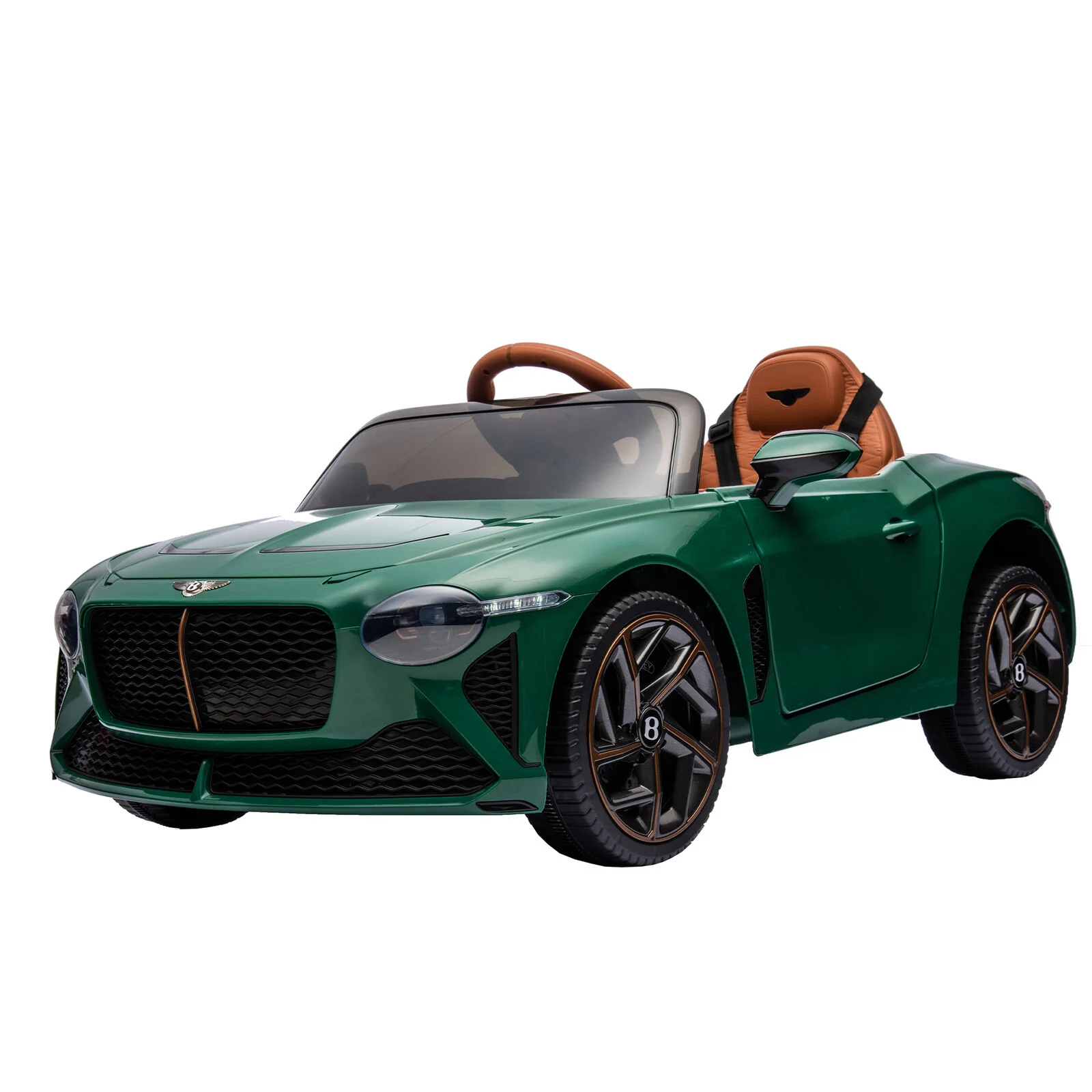 Licensed 2.4G Electric 12V Kids Ride On Car with 3 Speeds - Bentley Green - Image 2
