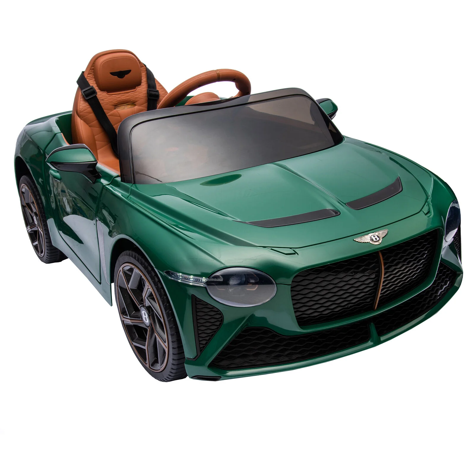 Licensed 2.4G Electric 12V Kids Ride On Car with 3 Speeds - Bentley Green - Image 6