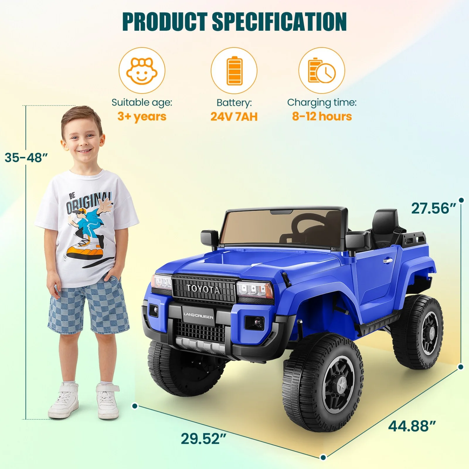 24V 2-Seater Electric Ride-On Car for Kids with Remote Control - Image 7