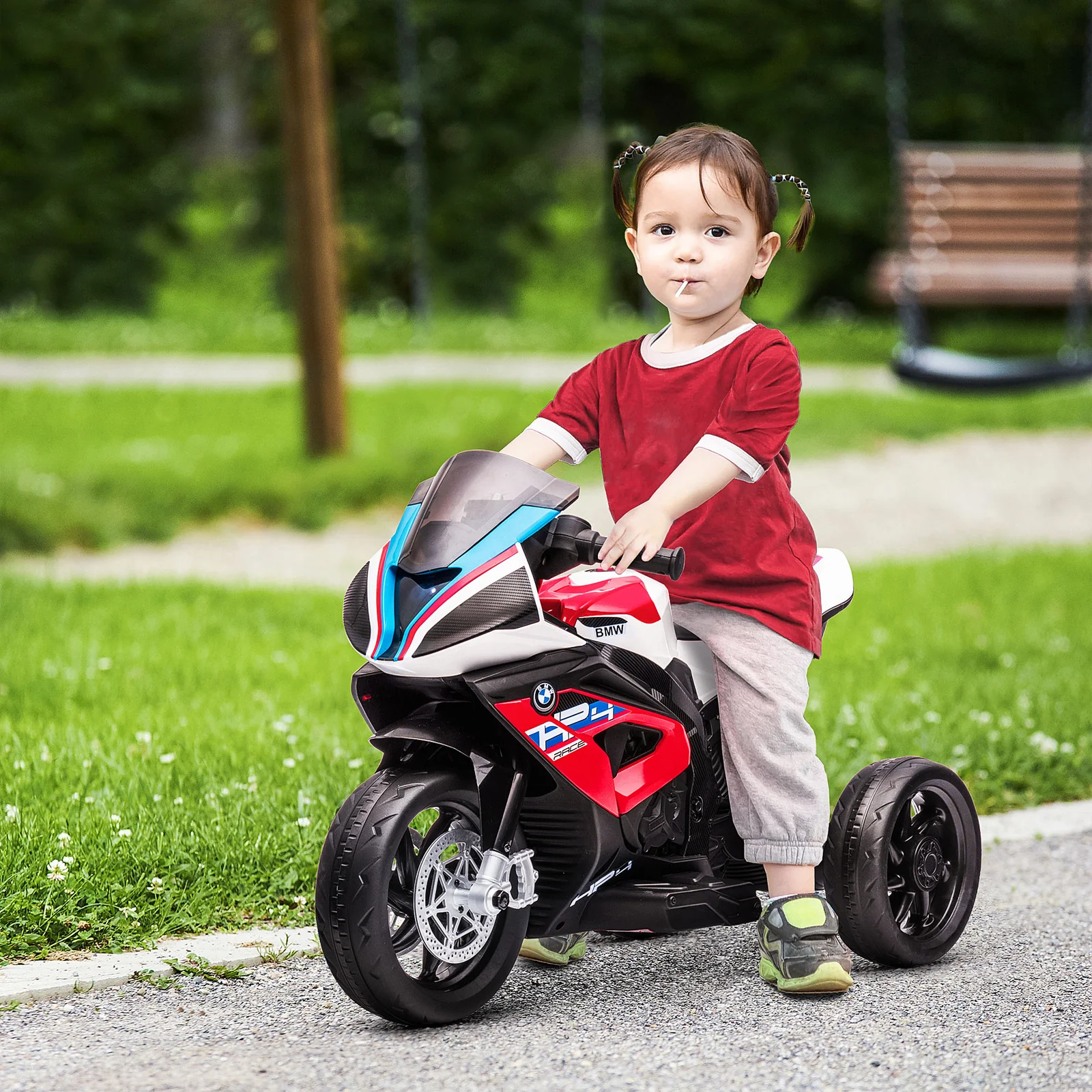 6V Licensed Kids Battery-Powered Off-Road Ride-On Motorcycle with Three Wheels - Image 2