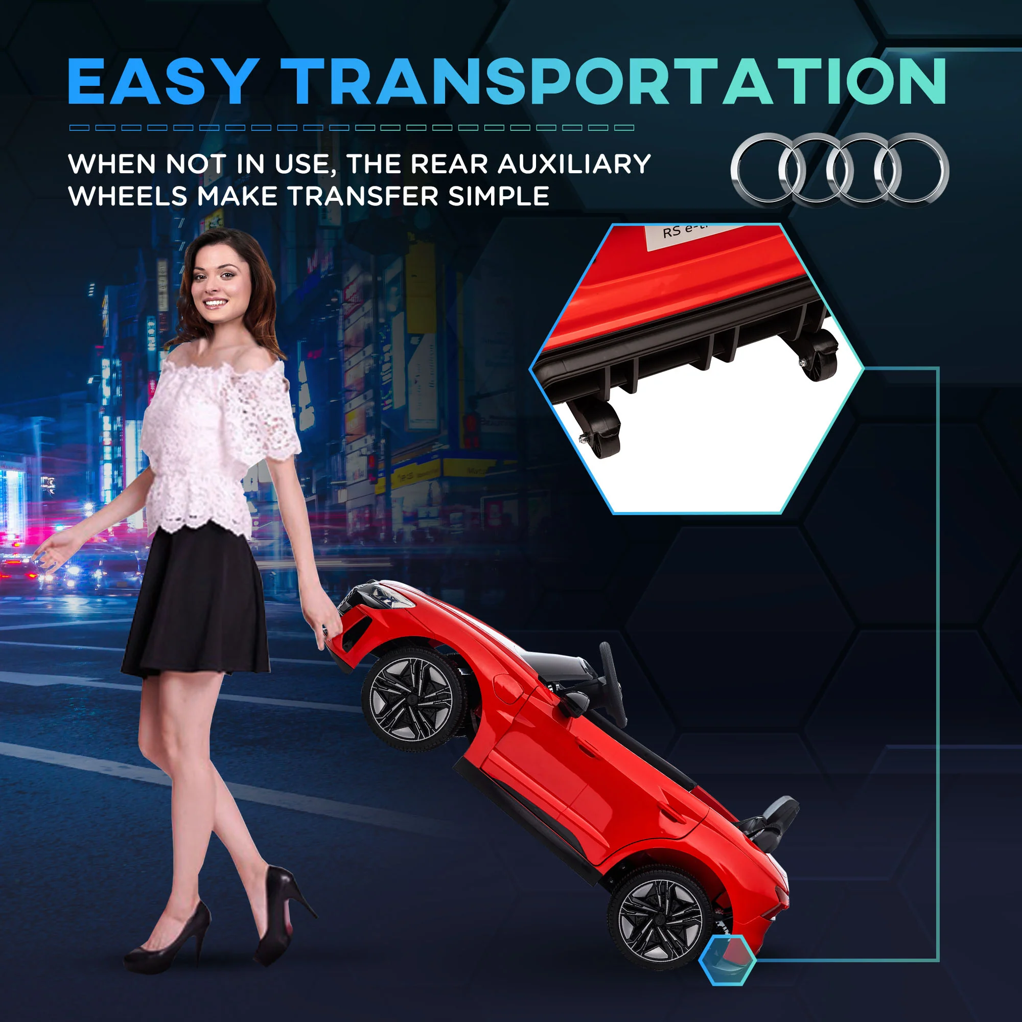 Licensed Audi 12V Electric Ride-On Car with Remote Control and Honking Horn - Image 19