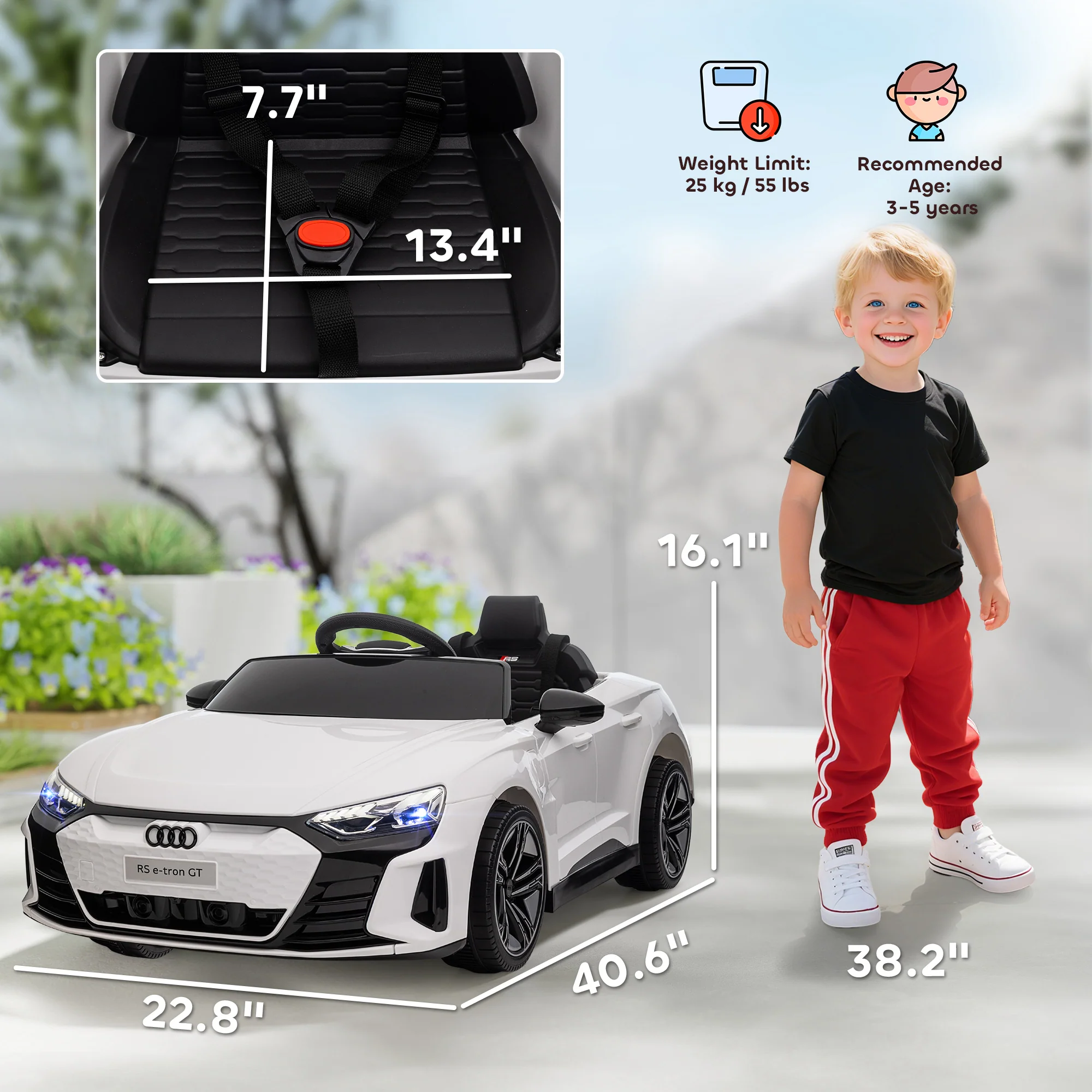 Licensed Audi 12V Electric Ride-On Car with Remote Control and Honking Horn - Image 2