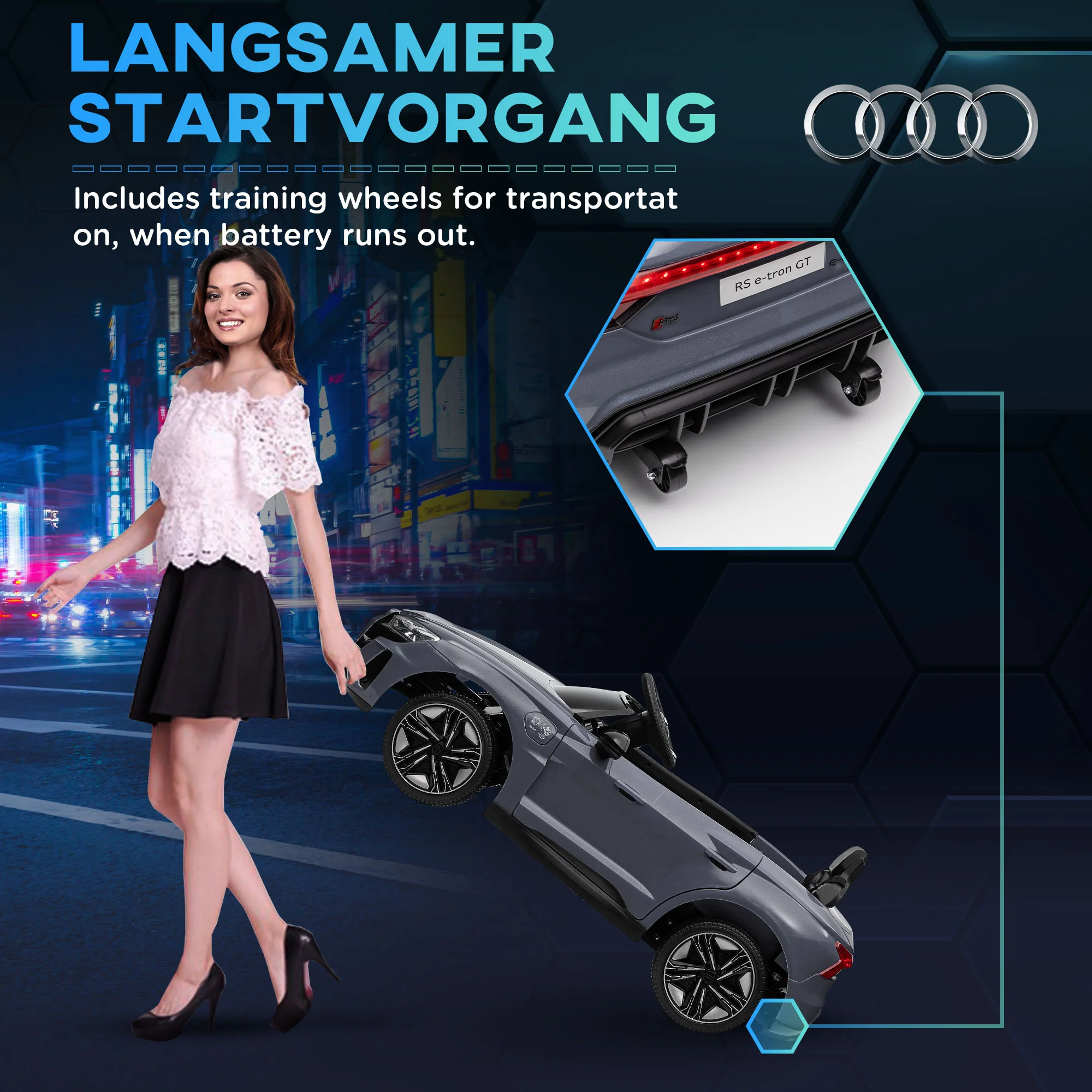 Licensed Audi 12V Electric Ride-On Car with Remote Control and Honking Horn - Image 30