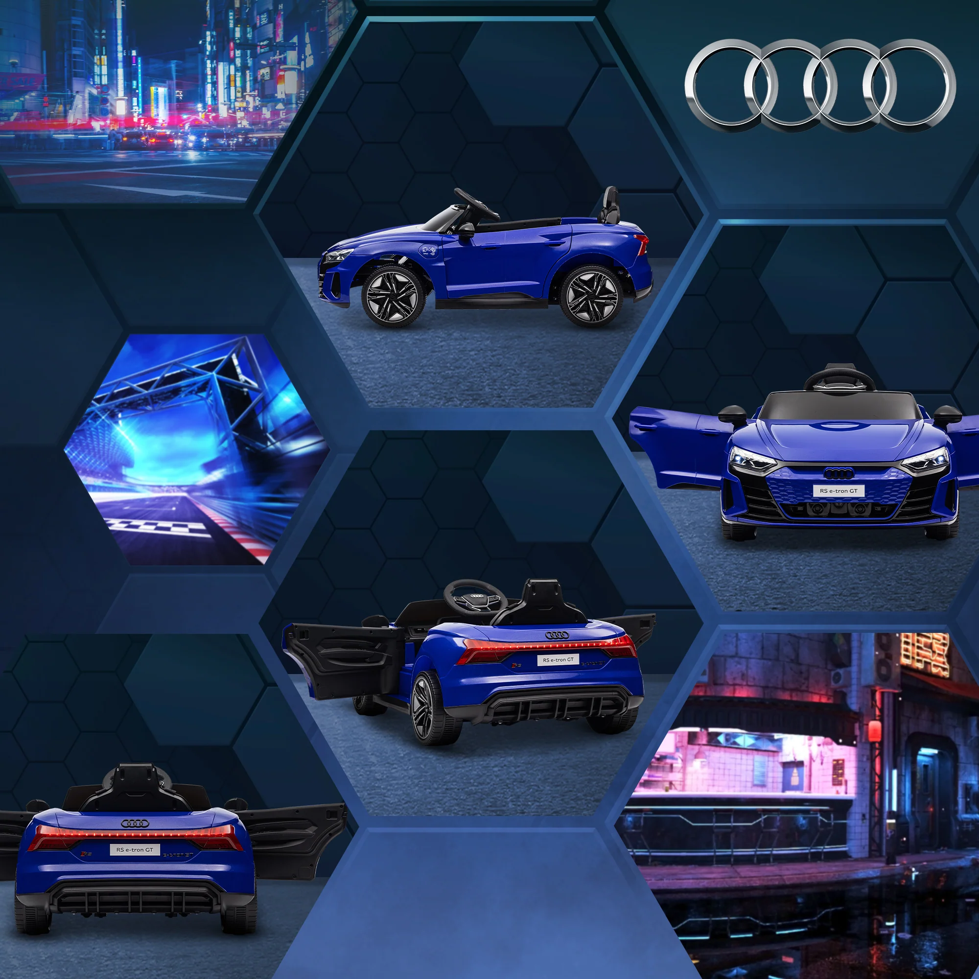 Licensed Audi 12V Electric Ride-On Car with Remote Control and Honking Horn - Image 45
