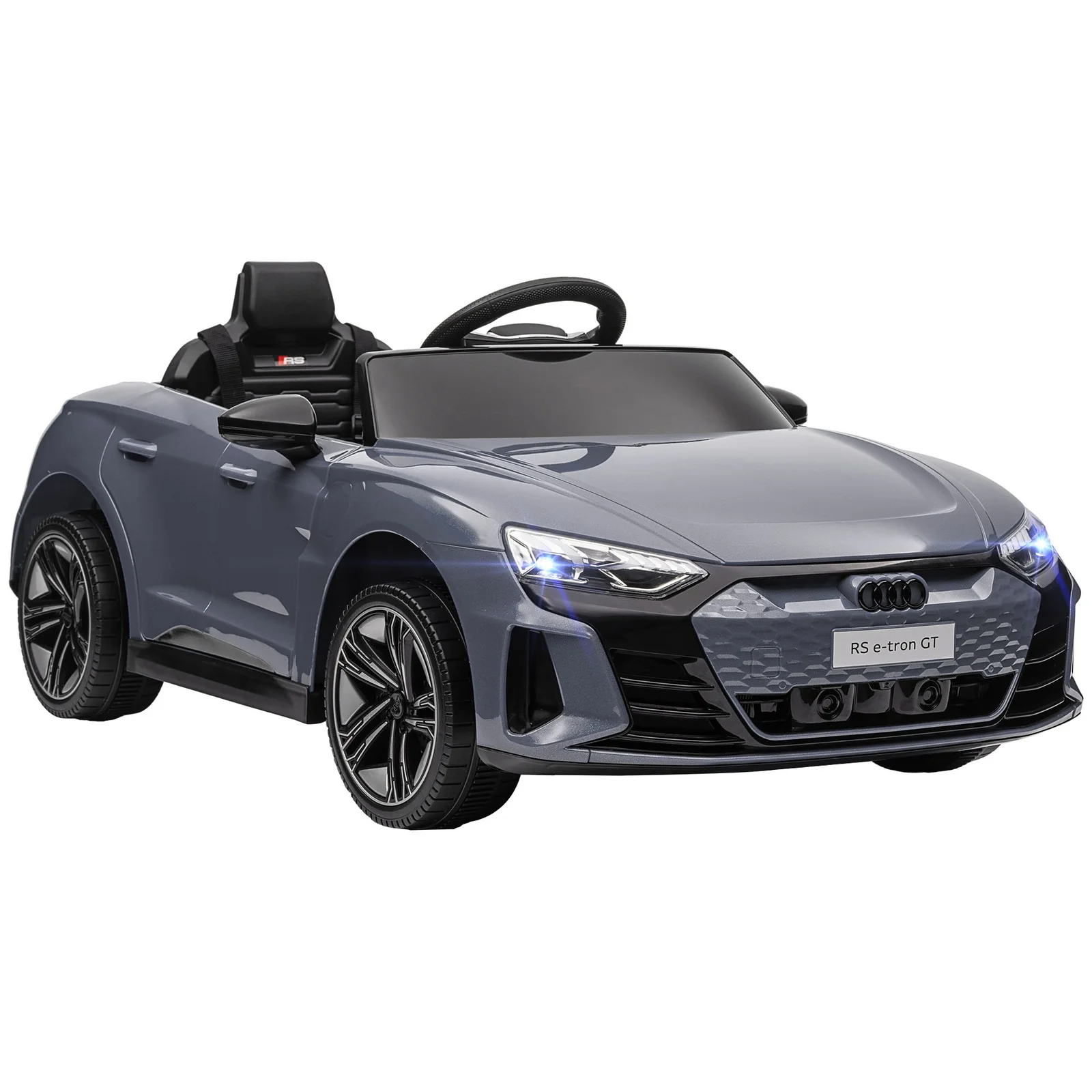Licensed Audi 12V Electric Ride-On Car with Remote Control and Horn – Gray - Image 12