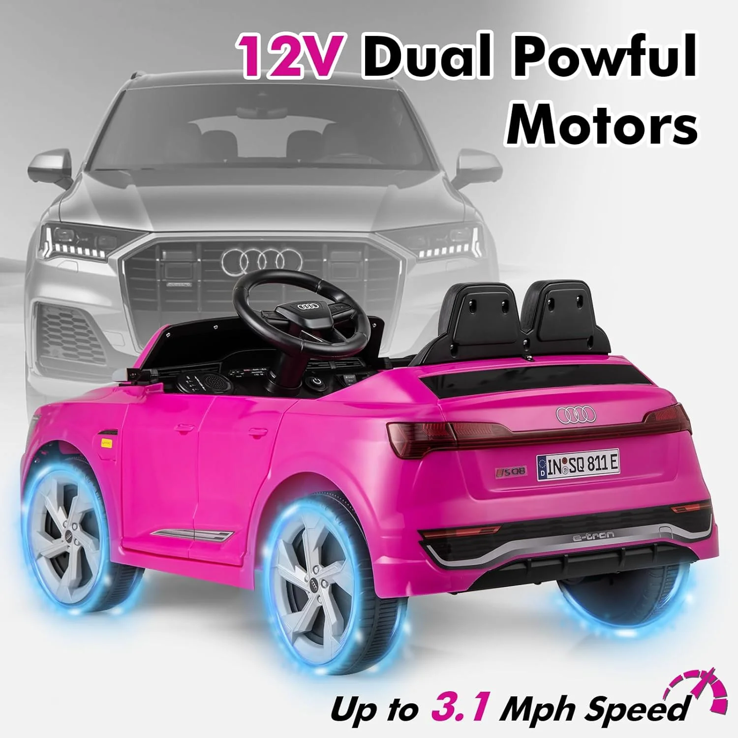 Licensed Audi SQ8 Battery-Powered Electric Ride-On Car with Remote Control - Image 3