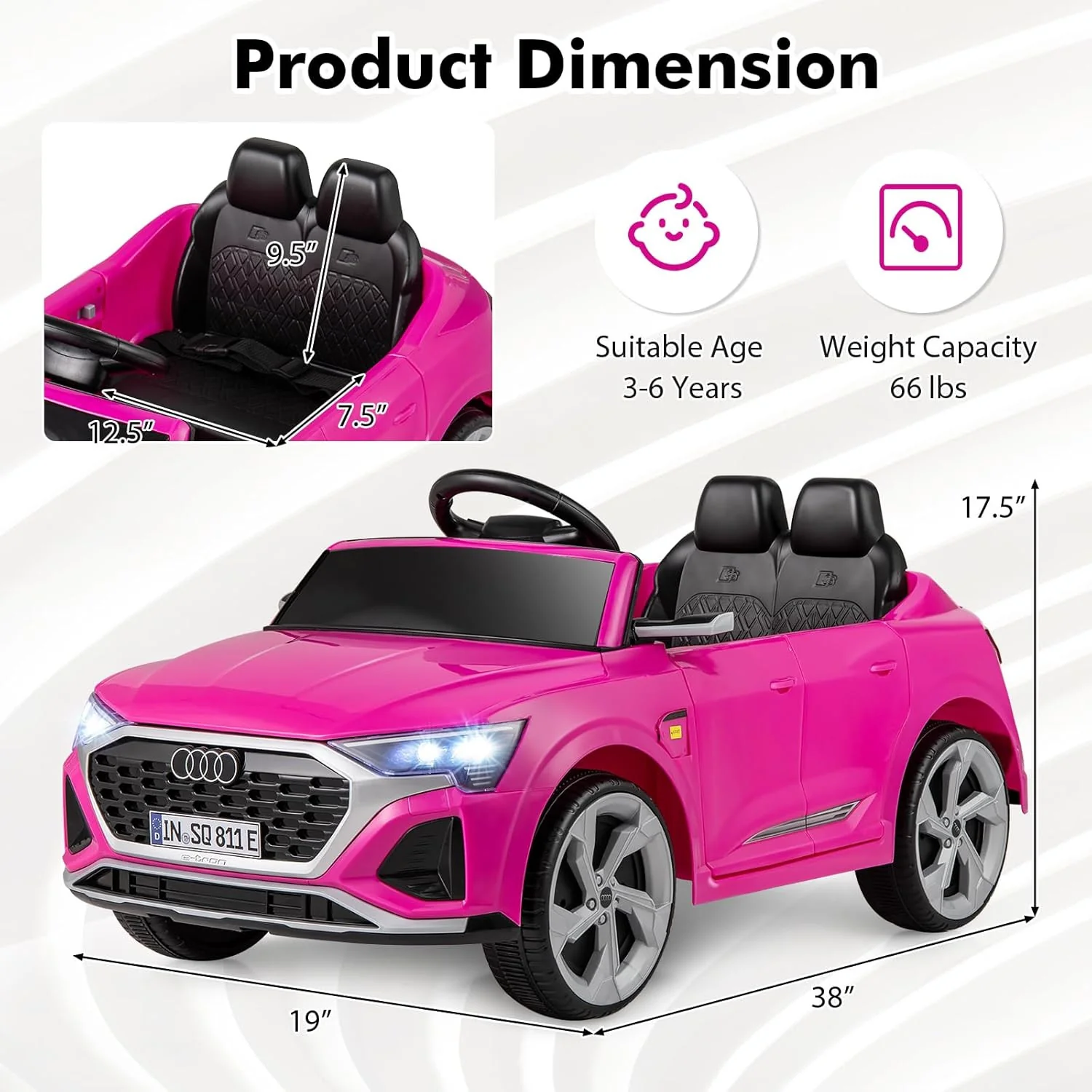 Licensed Audi SQ8 Battery-Powered Electric Ride-On Car with Remote Control - Image 6