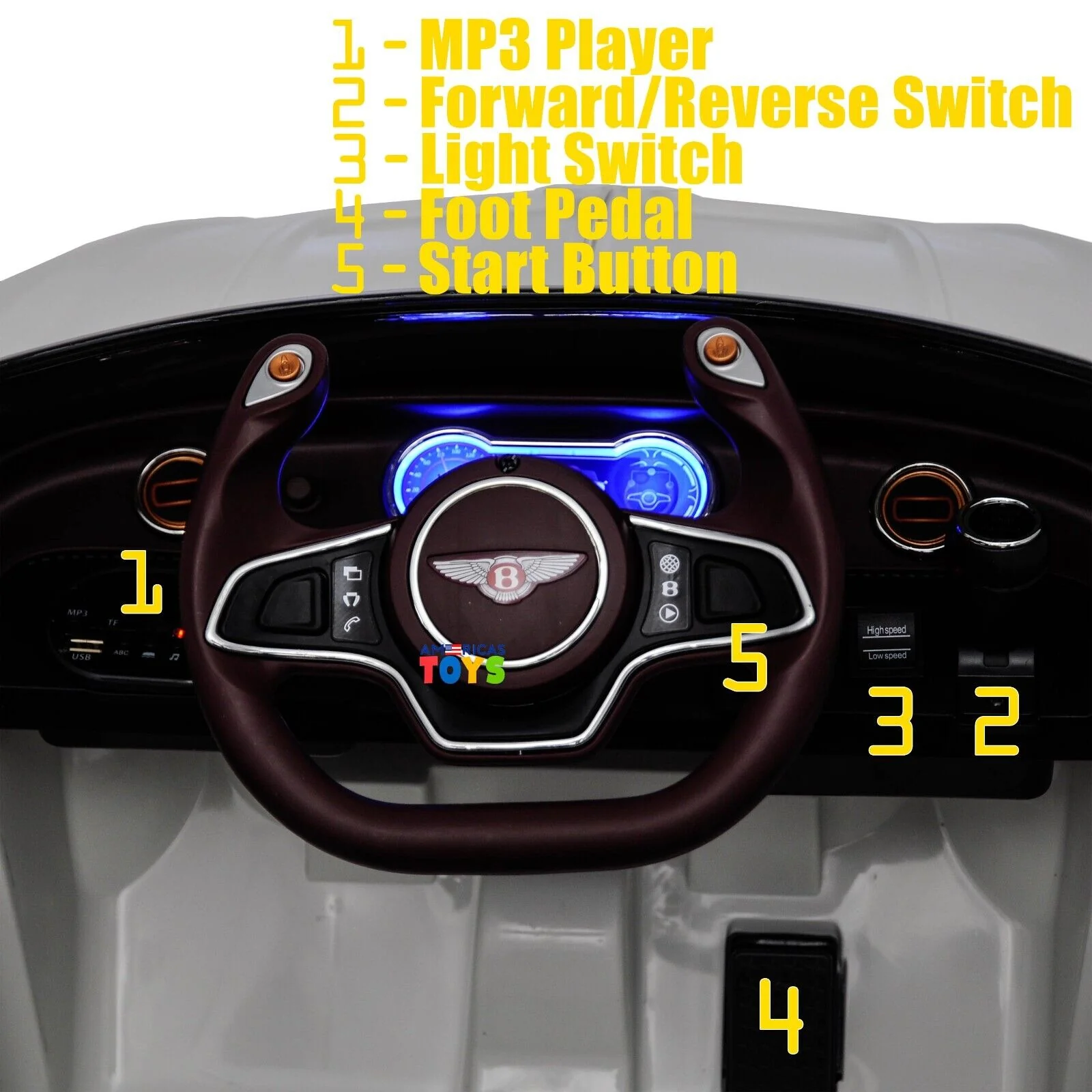 Licensed Bentley 12V Ride On Car with Radio, Remote Control, MP3 Player - Available in Multiple Colors for Kids - Image 33