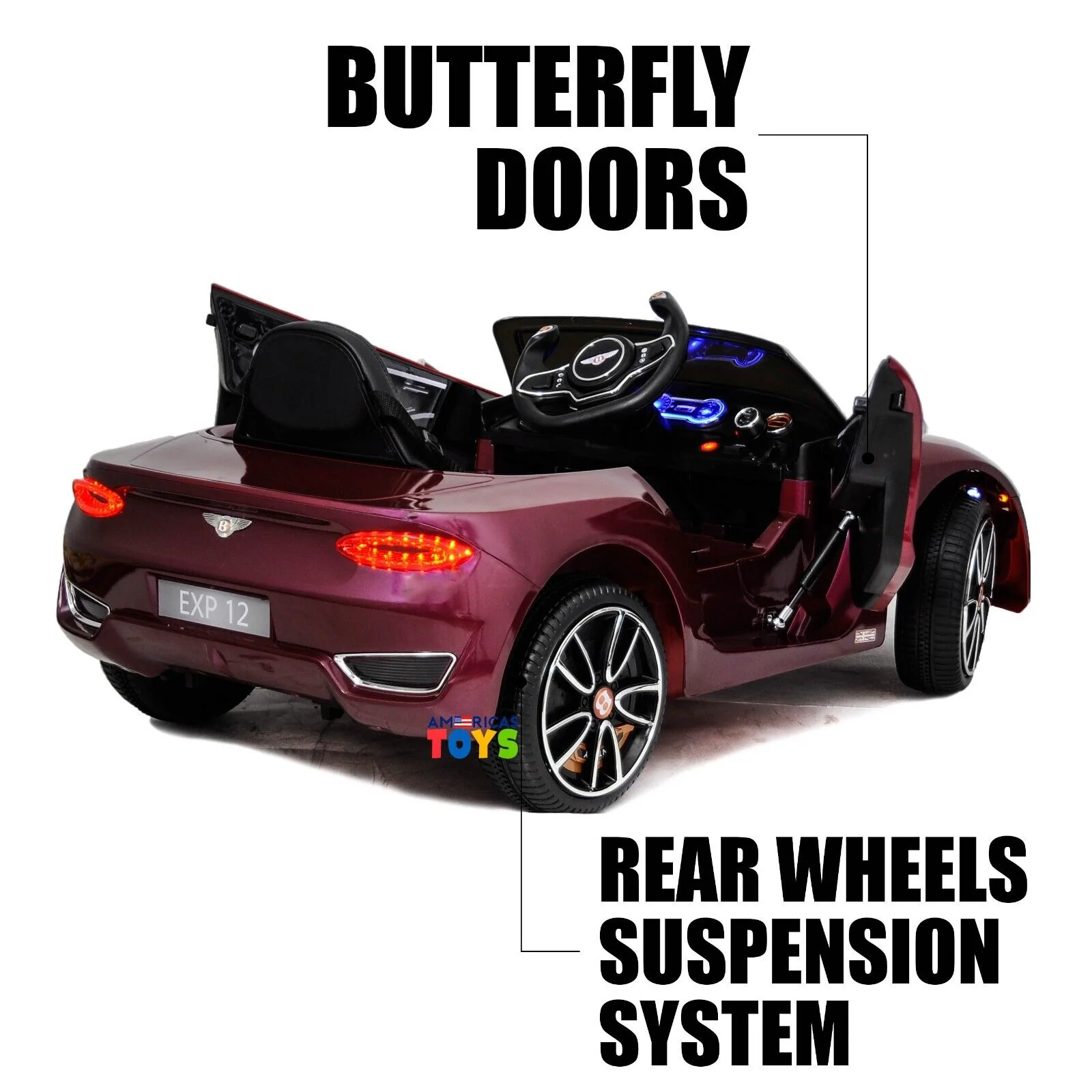Licensed Bentley 12V Ride On Car with Radio, Remote Control, MP3 Player - Available in Multiple Colors for Kids - Image 36