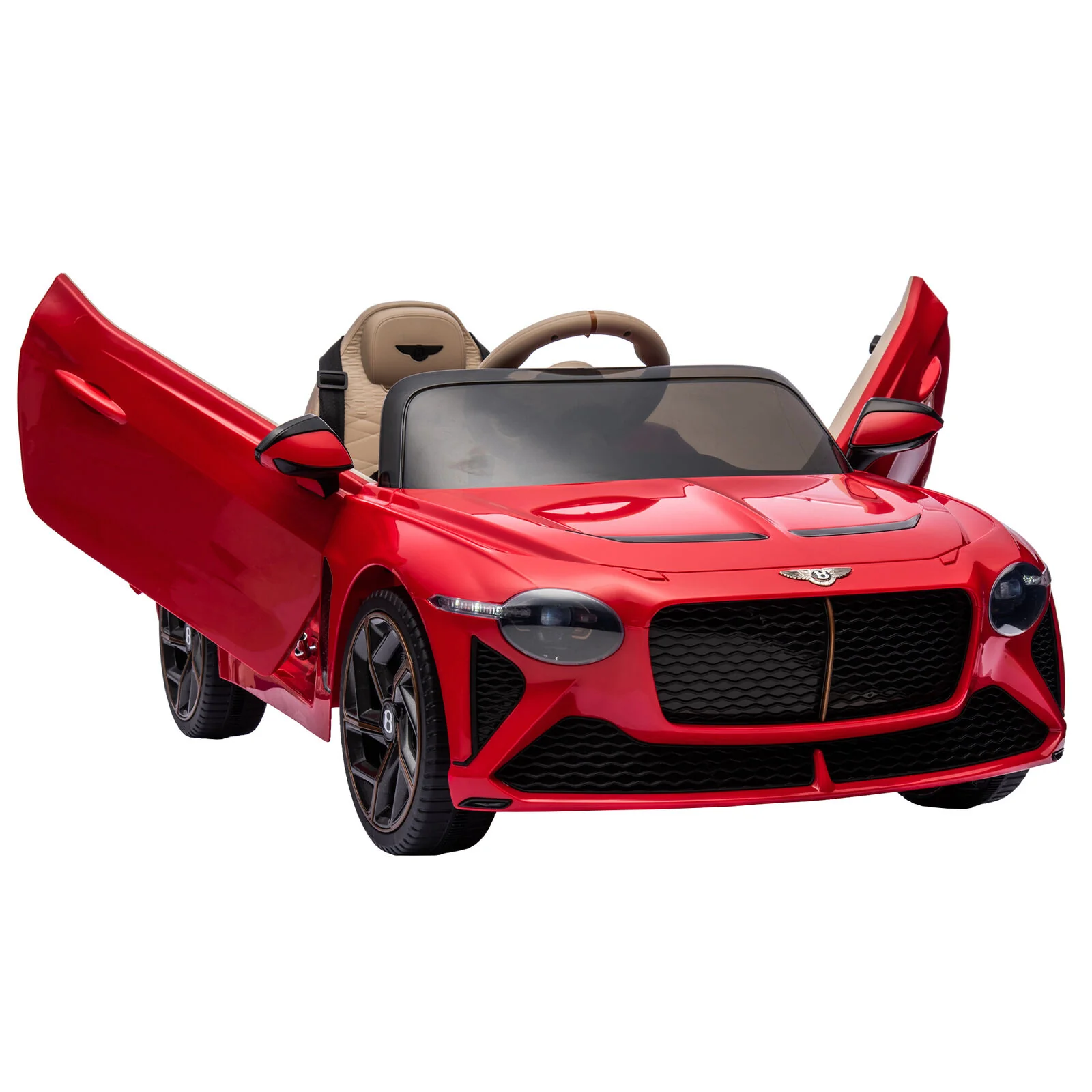 Licensed Bentley 2.4G Electric Ride-On Car for Kids - 3 Speeds, Remote Control, 12V Battery, Red - Image 13