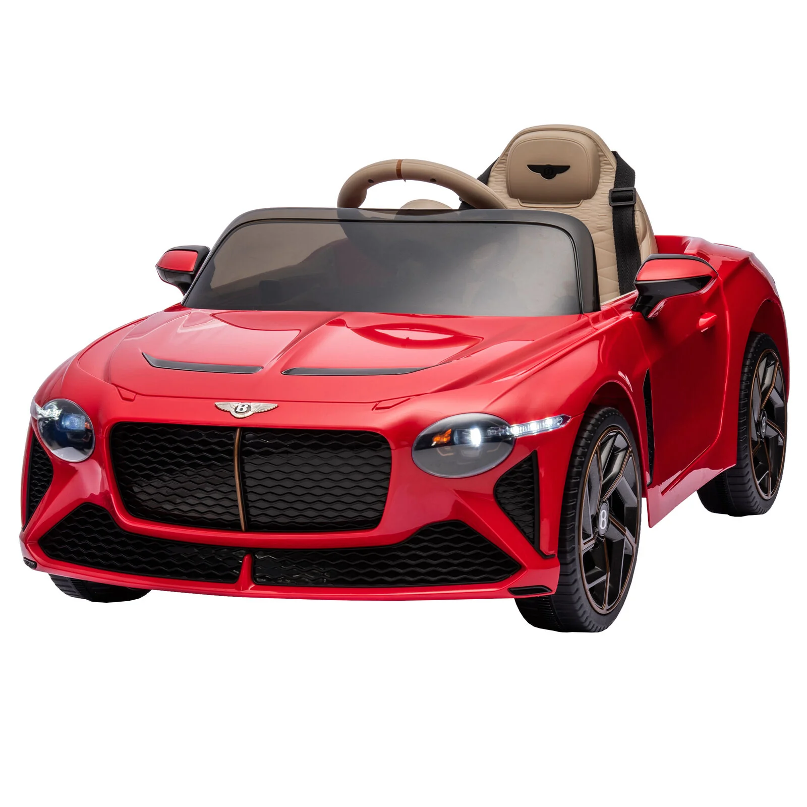 Licensed Bentley 2.4G Electric Ride-On Car for Kids - 3 Speeds, Remote Control, 12V Battery, Red - Image 4