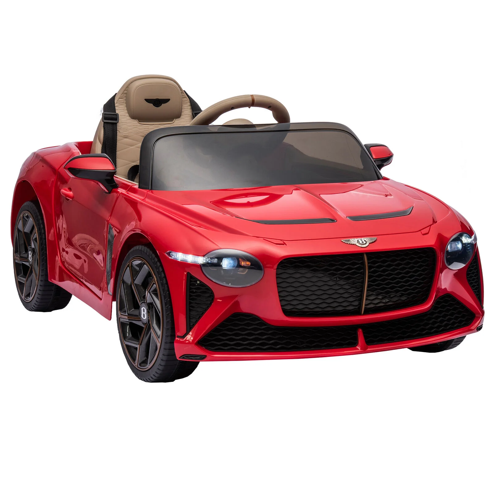 Licensed Bentley 2.4G Electric Ride-On Car for Kids - 3 Speeds, Remote Control, 12V Battery, Red - Image 7