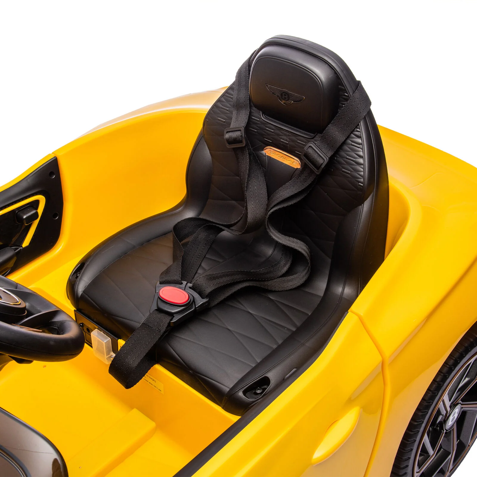 Licensed Bentley 2.4G Kids Ride On Car with Remote Control, 3 Speeds, and 12V Battery in Yellow - Image 7