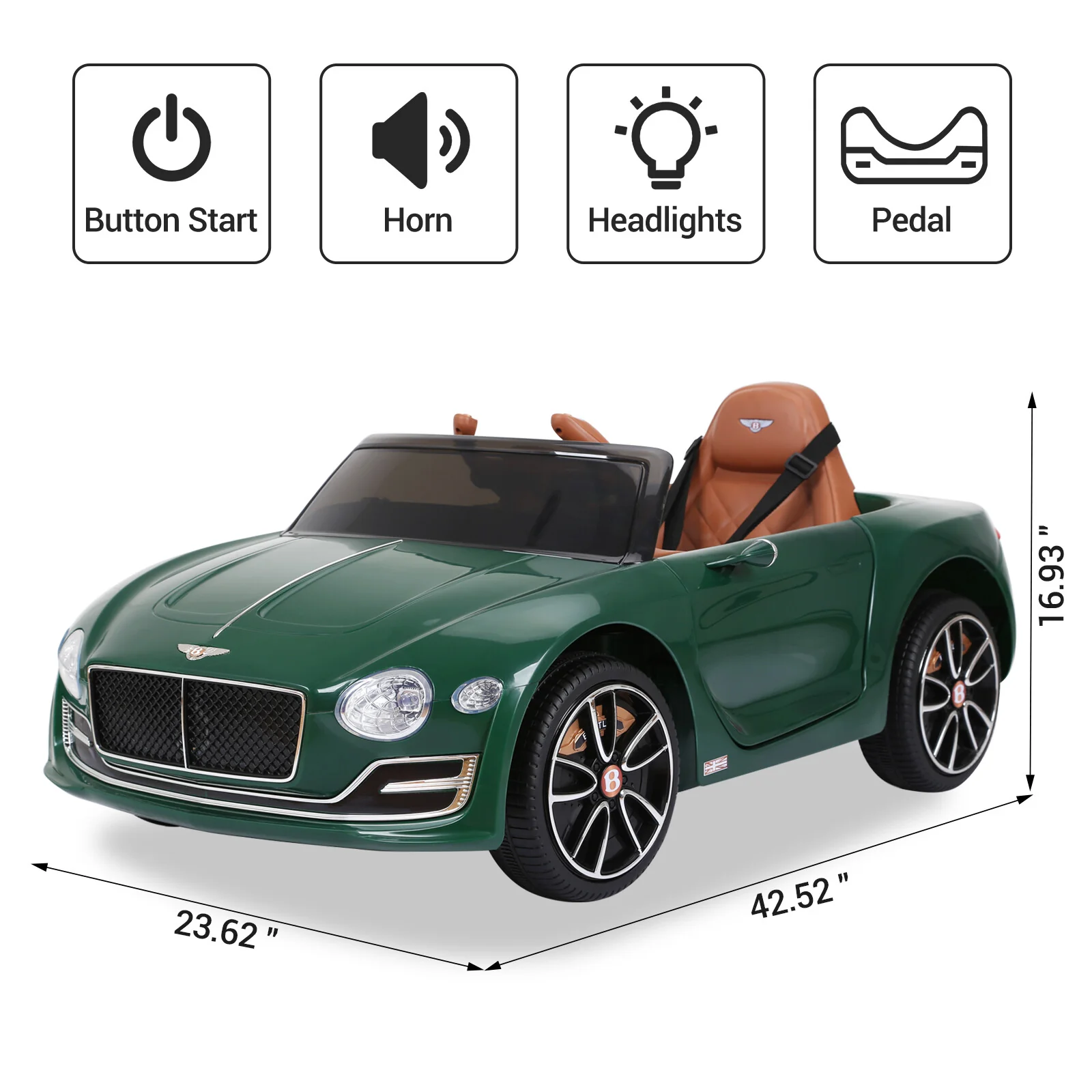 Licensed Bentley EXP-12 Electric Ride-On Toy Car for Kids with Remote Control - Image 6