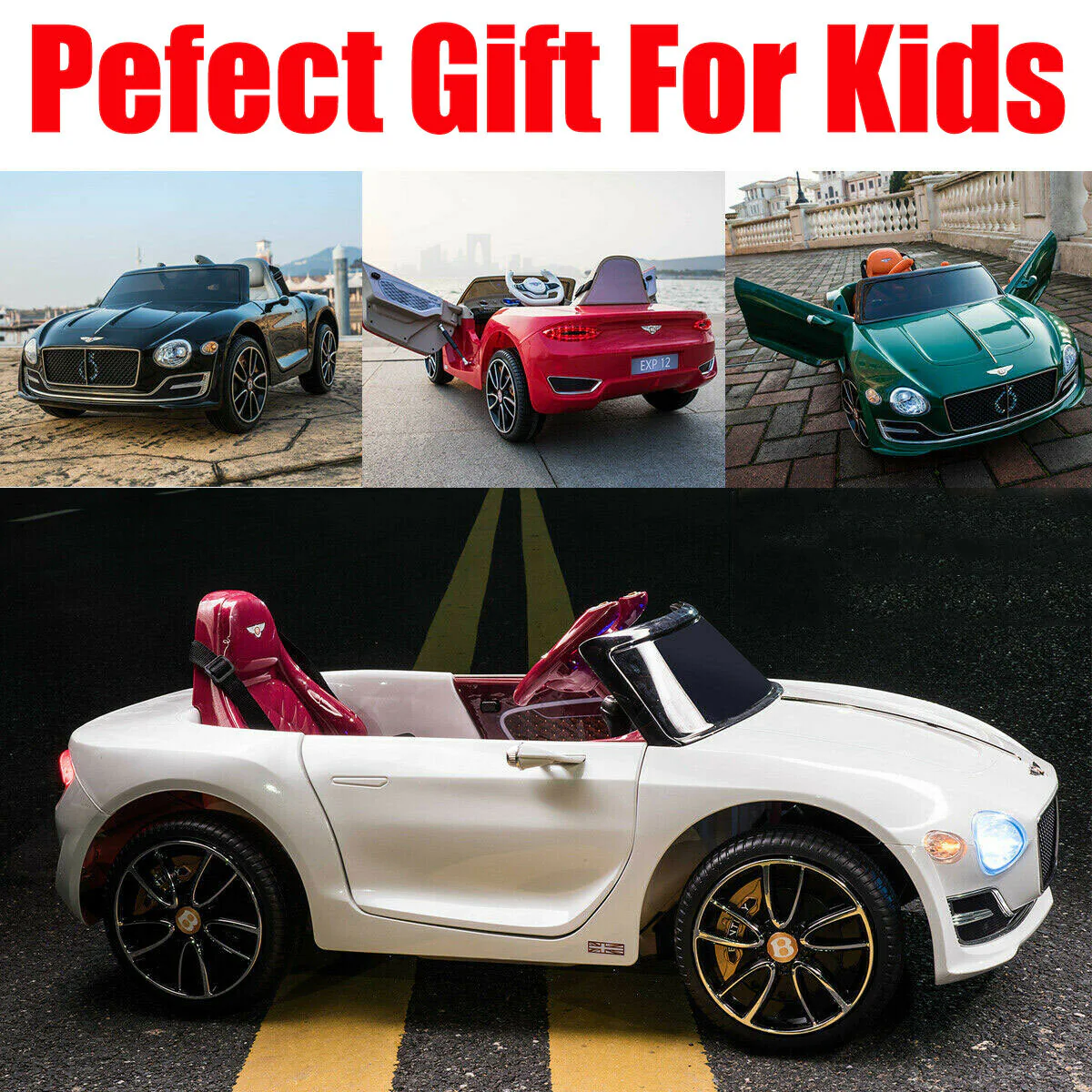 12V Kids Electric Ride-On Car with Remote Control and Licensed Bentley Design - Image 17