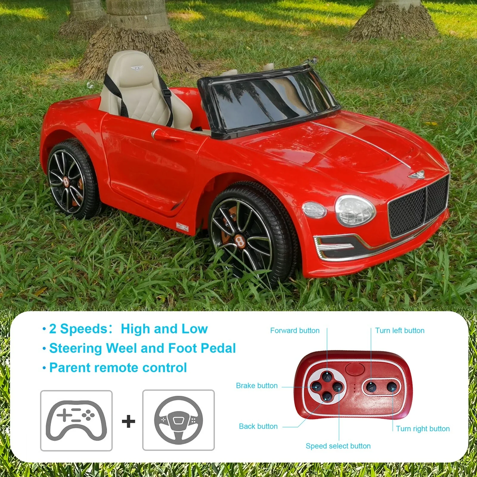 Licensed Bentley Style 12V Electric Kids Ride-On Car with Remote Control - Image 5