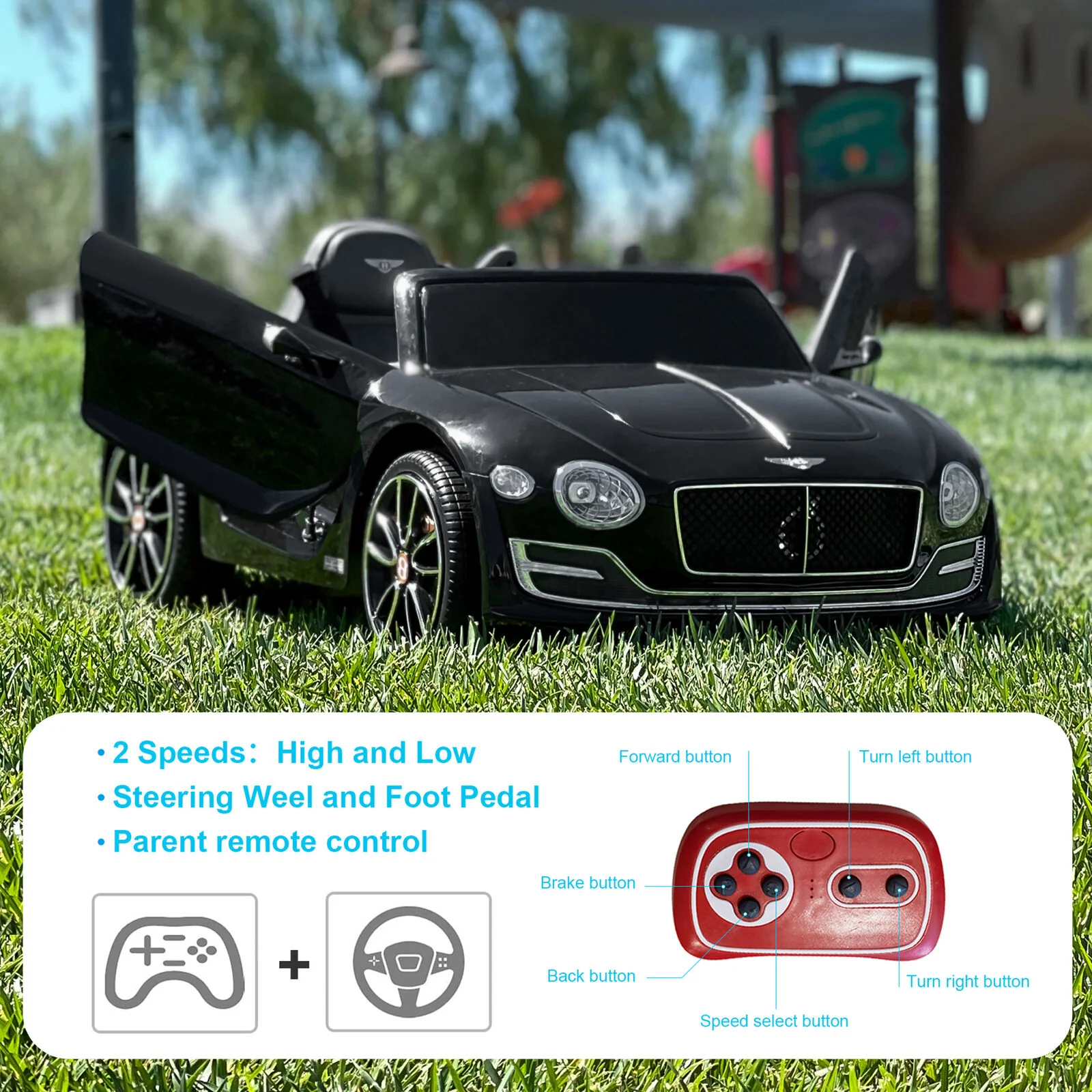 Licensed Bentley Style 12V Electric Ride-On Car with Remote Control - Battery Powered - Image 17