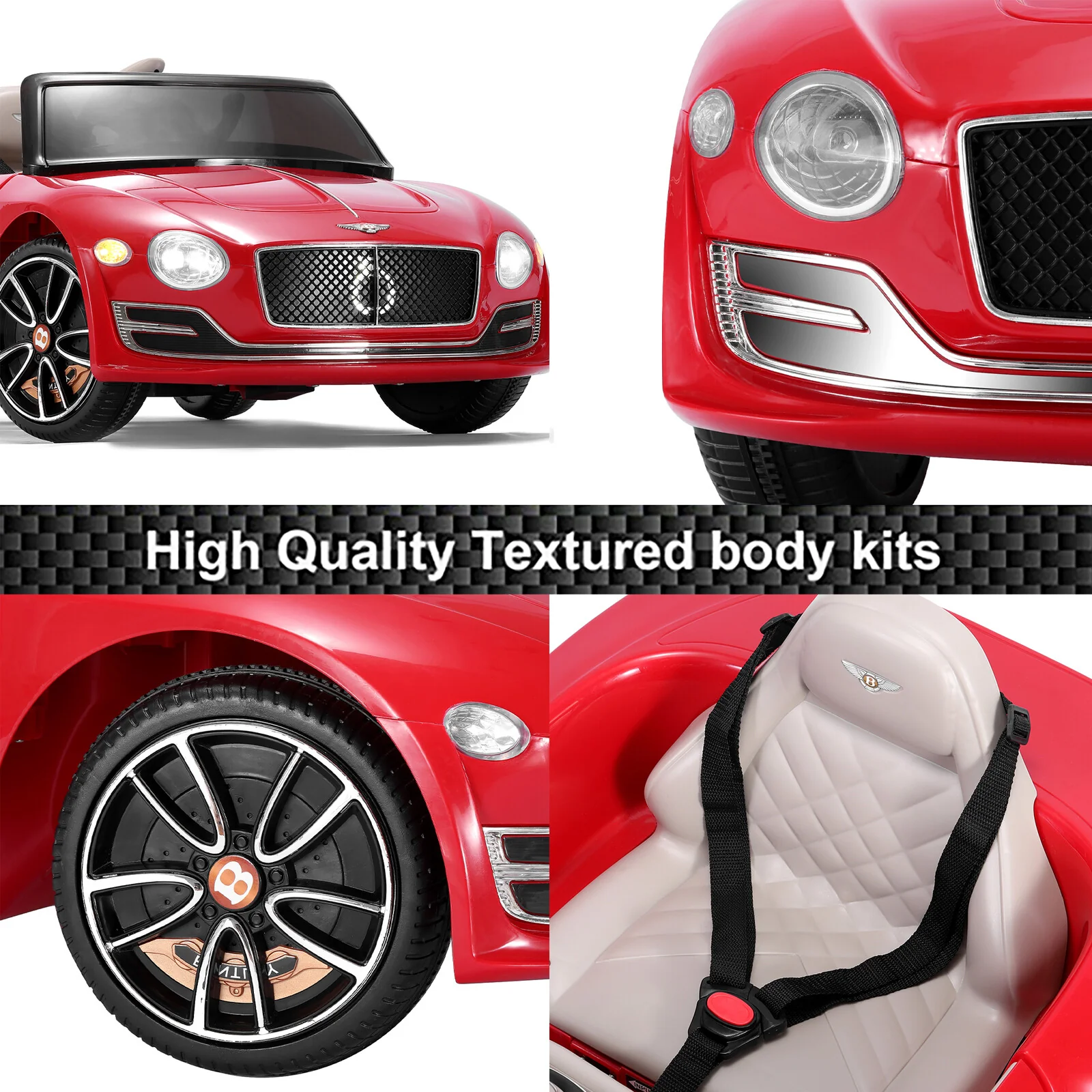 Licensed Bentley Style Kids 12V Electric Ride-On Car with 2.4G Remote Control - Image 7
