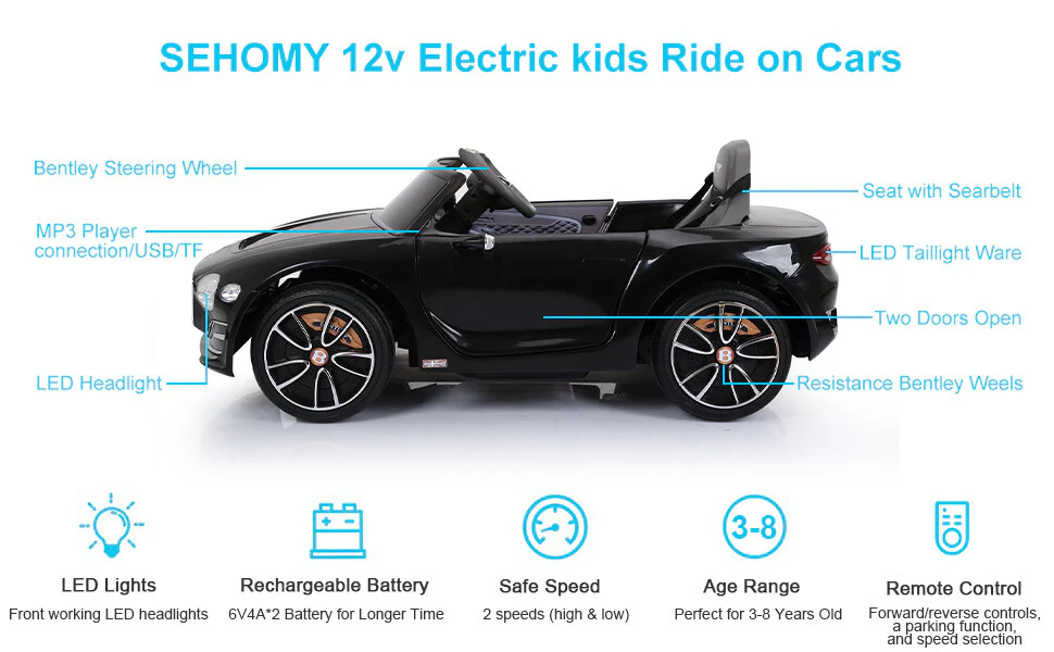 Licensed Bentley Style 12V Battery-Powered Kids Electric Ride-On Car with Remote - Image 20