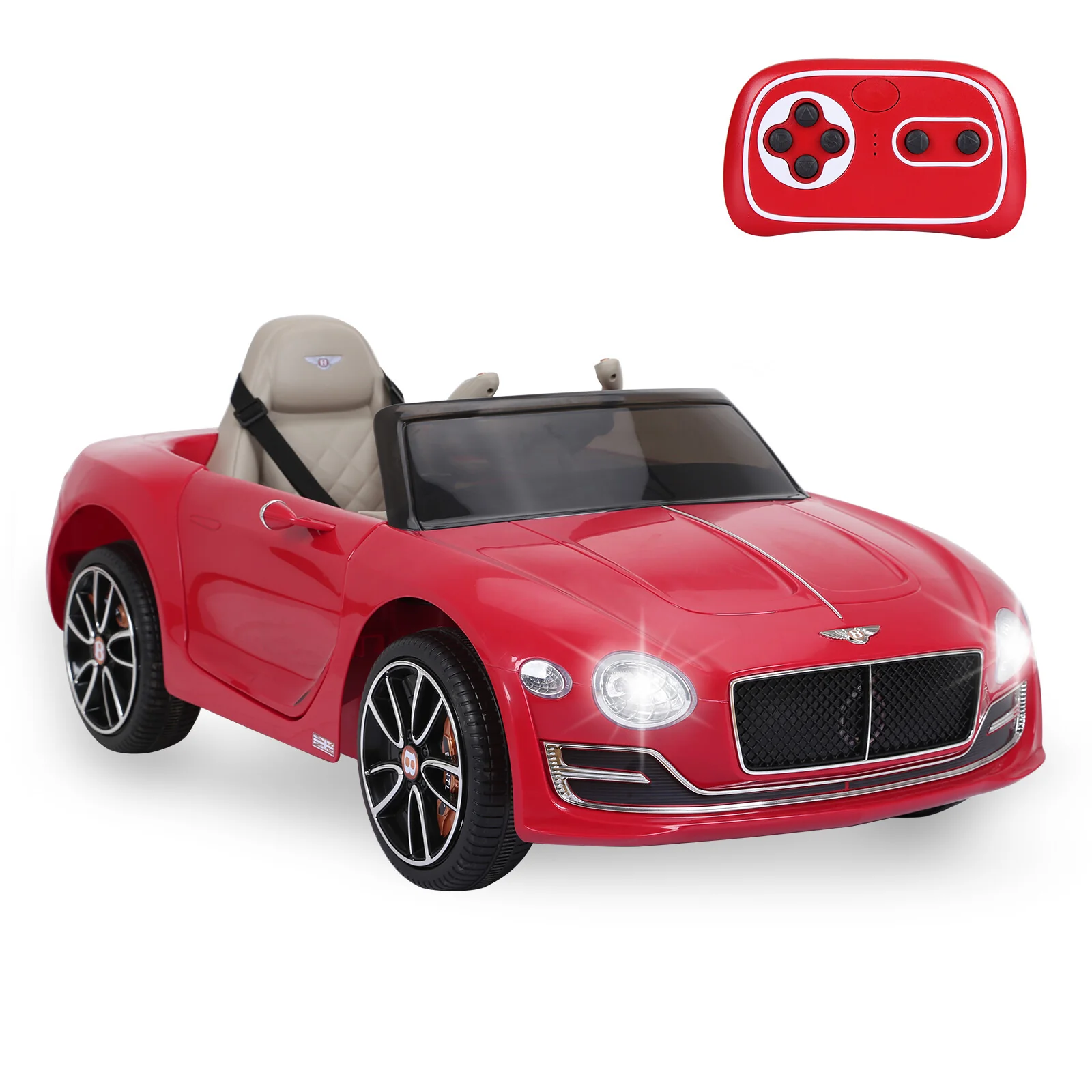 12V Electric Kids Ride-On Car with Remote Control, LED Lights, and MP3 Player, Bentley Style - Image 14