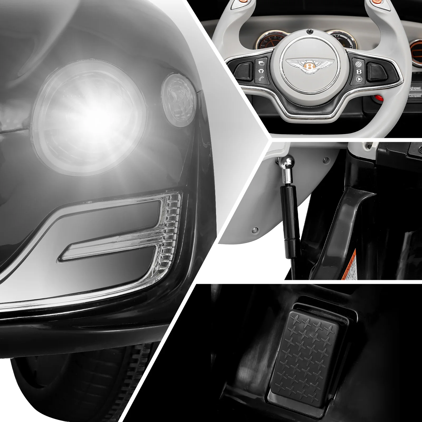 Licensed Bentley-Style 12V Electric Ride-On Car with Remote Control for Kids - Image 30