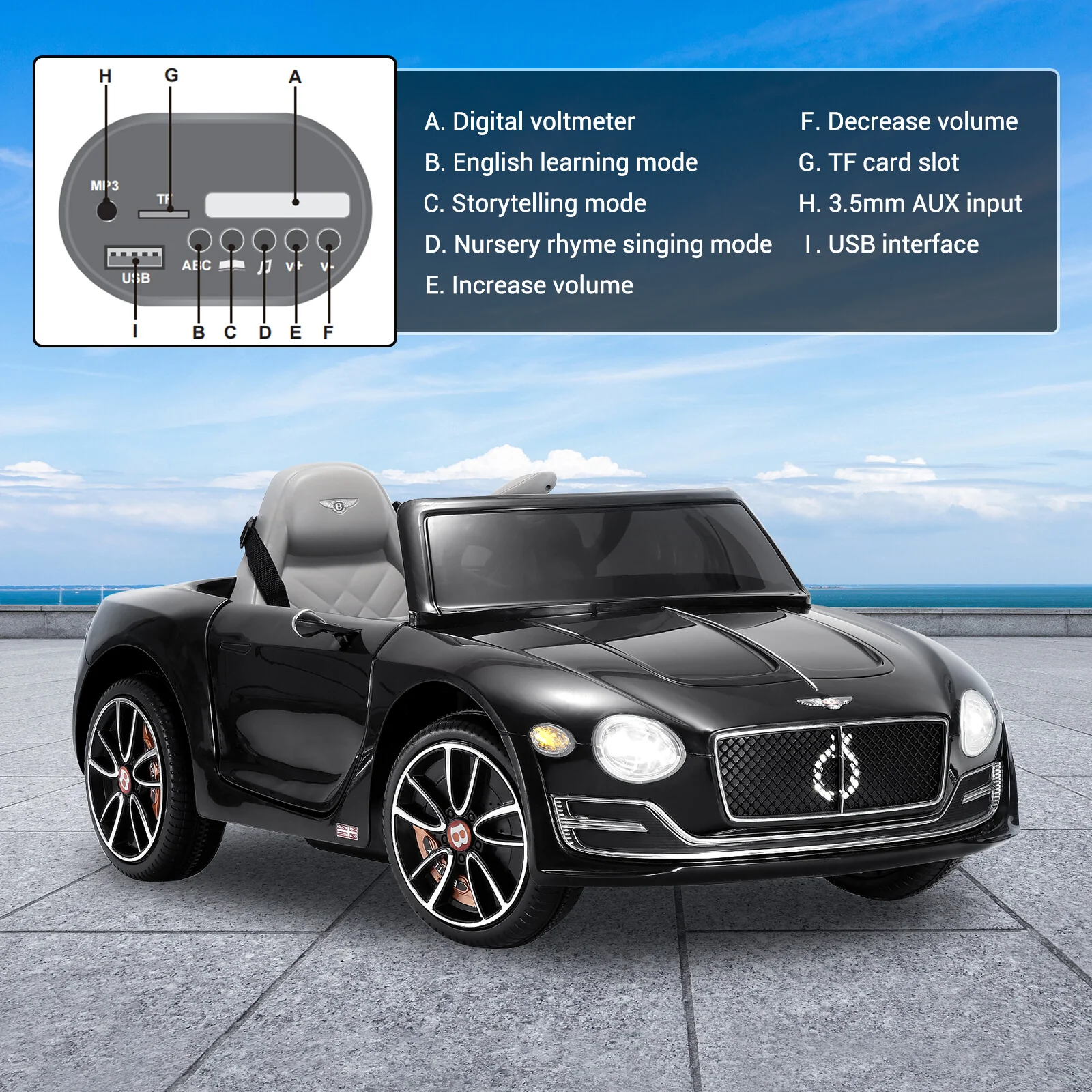 12V Licensed Bentley-Style Electric Ride-On Car for Kids with Remote Control - Image 34