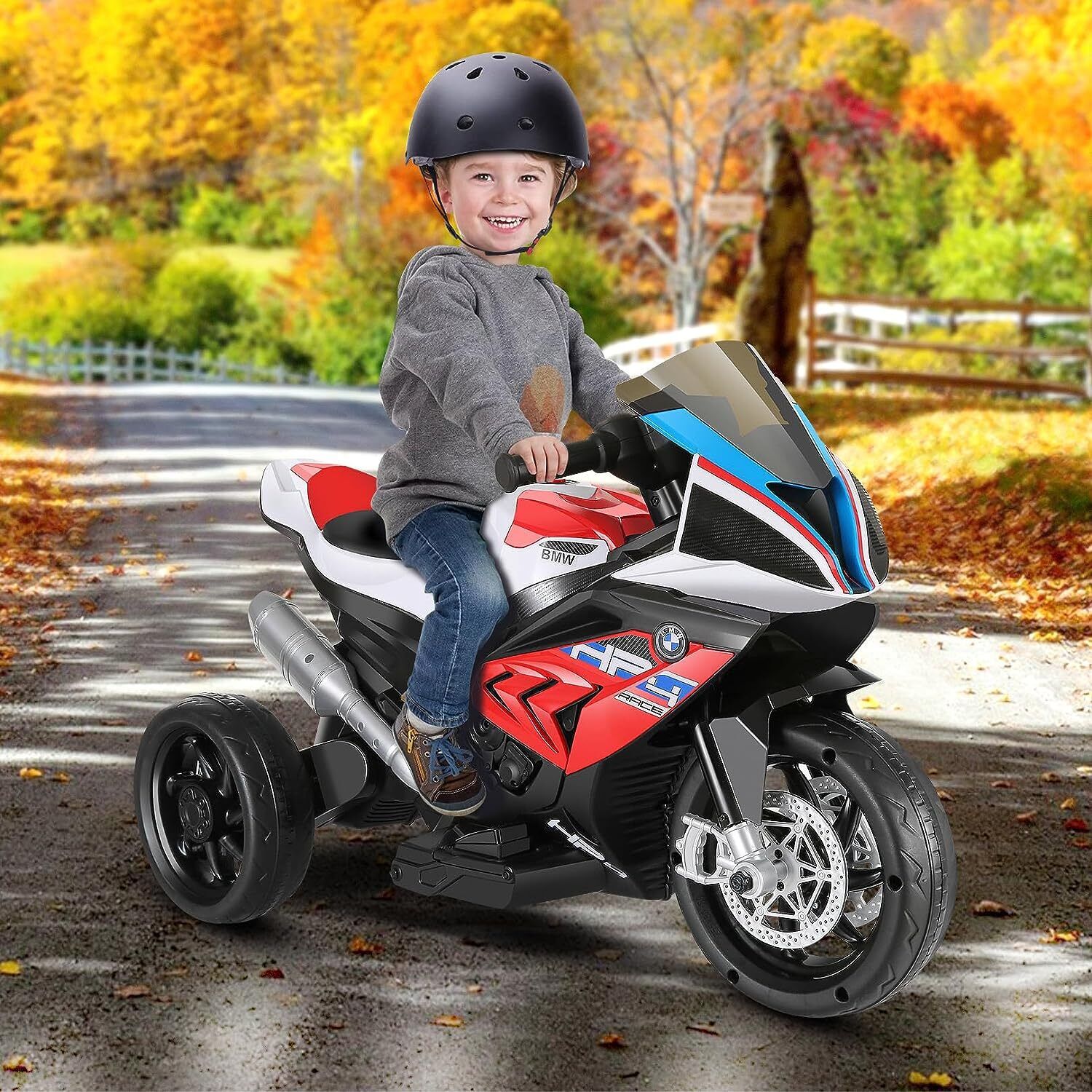 Licensed BMW 12V Battery Powered Electric Ride-On Motorcycle for Kids - Image 14