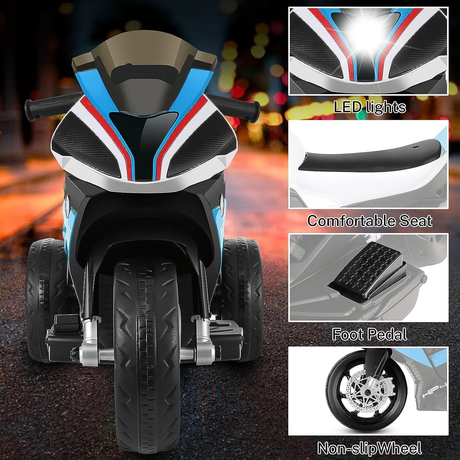 Licensed BMW 12V Battery Powered Electric Ride-On Motorcycle for Kids - Image 26