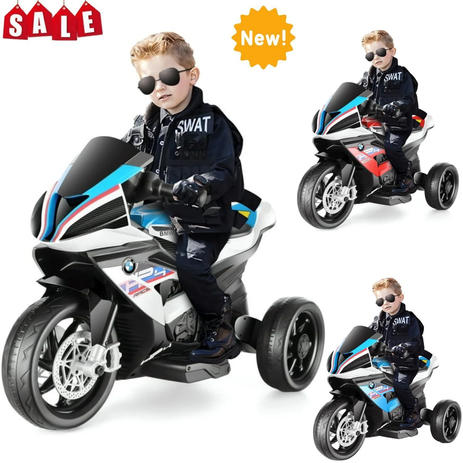 Licensed BMW 12V Battery Powered Electric Ride-On Motorcycle for Kids - Image 3