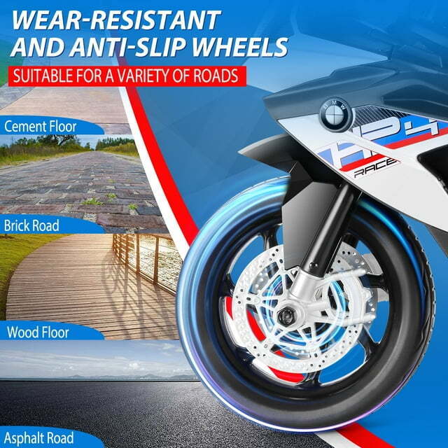 Licensed BMW 12V Battery Powered Electric Ride-On Motorcycle for Kids - Image 34