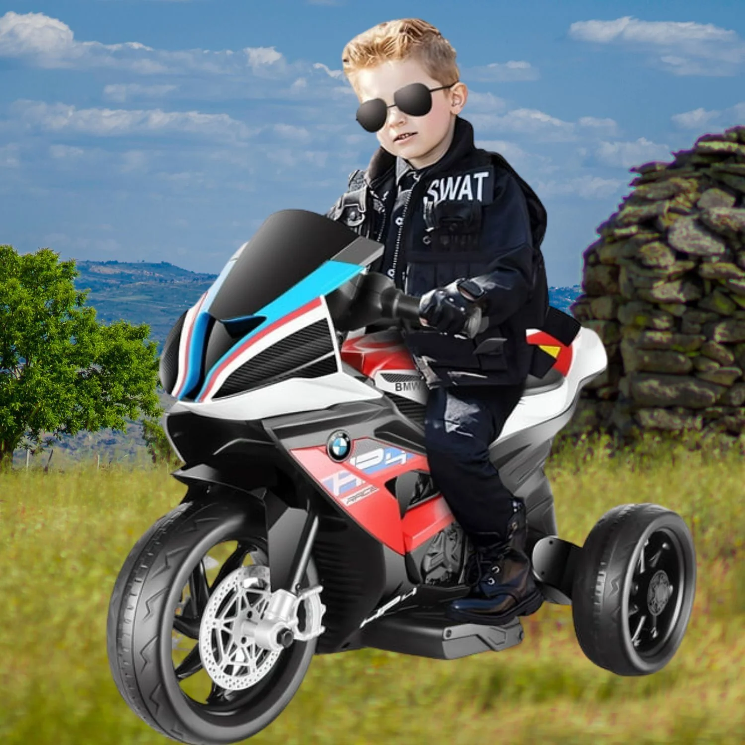 Licensed BMW 12V Battery Powered Electric Ride-On Motorcycle for Kids - Image 5