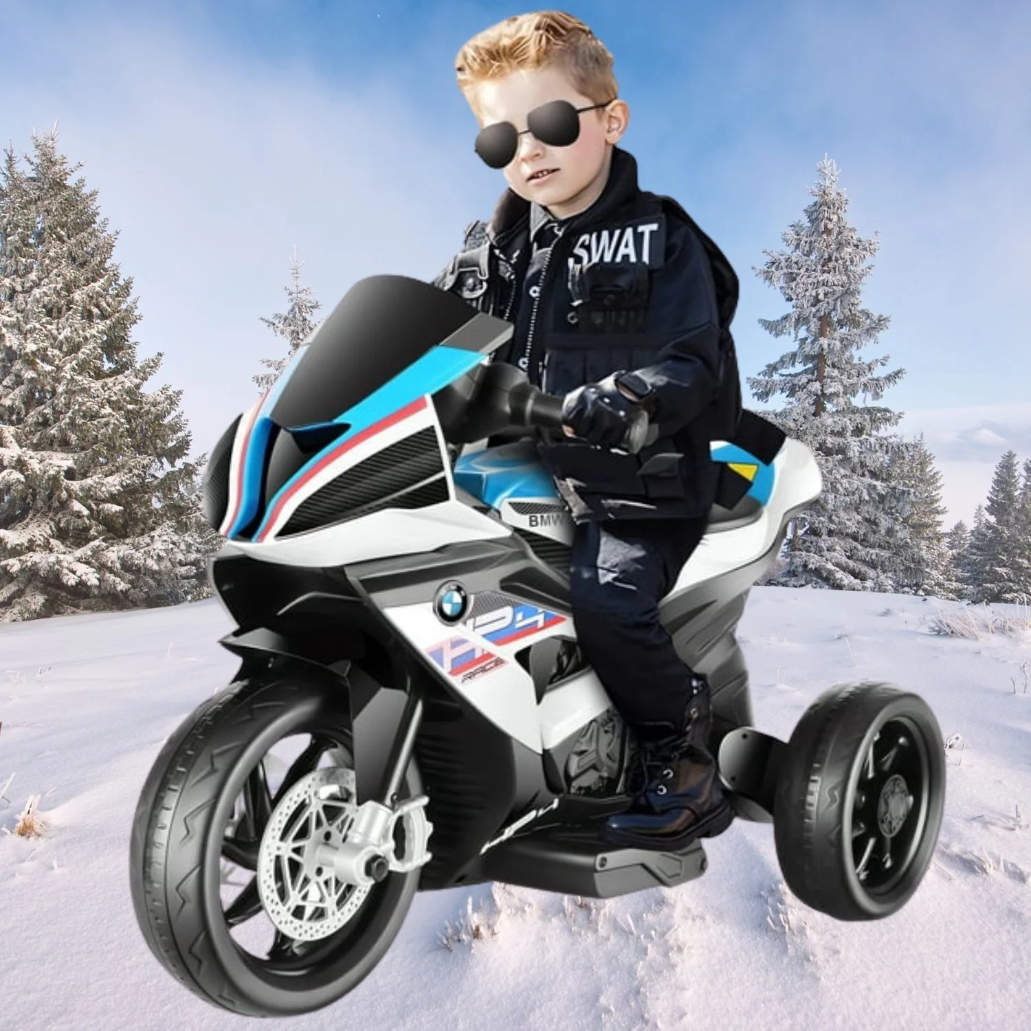 Licensed BMW 12V Battery Powered Electric Ride-On Motorcycle for Kids - Image 7