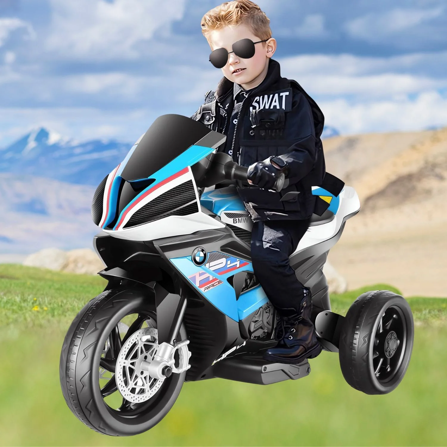 Licensed BMW 12V Battery Powered Electric Ride-On Motorcycle for Kids - Image 9