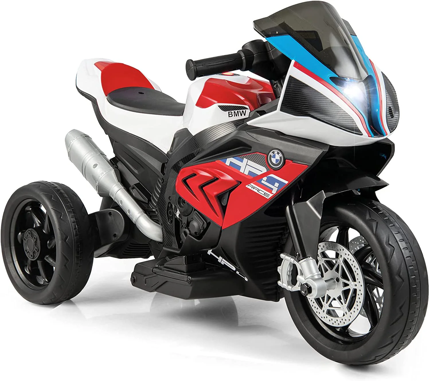 Licensed BMW 12V Battery Powered Ride-On Motorcycle for Kids with Headlights - Image 11