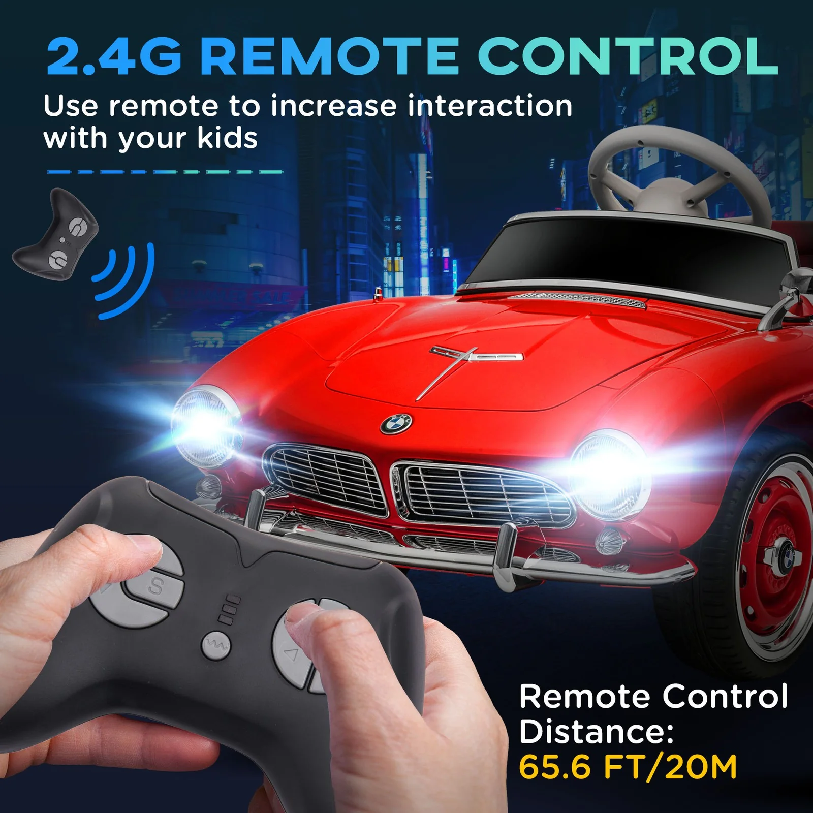 12V Licensed Electric Ride-On Car for Kids with Easy Transport, Red - Image 7