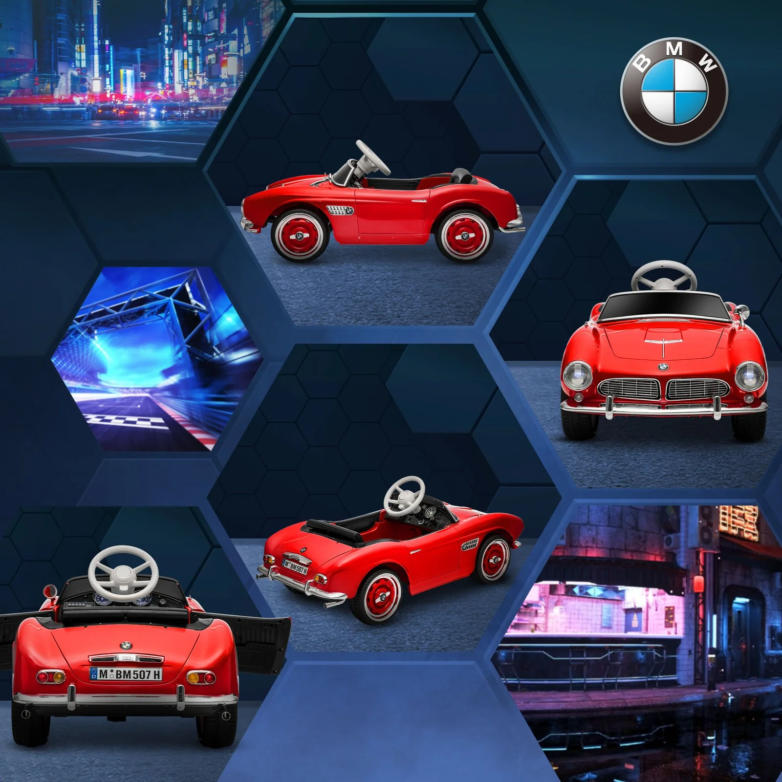12V Licensed BMW Electric Ride-On Car for Kids with Easy Transport in Red - Image 11