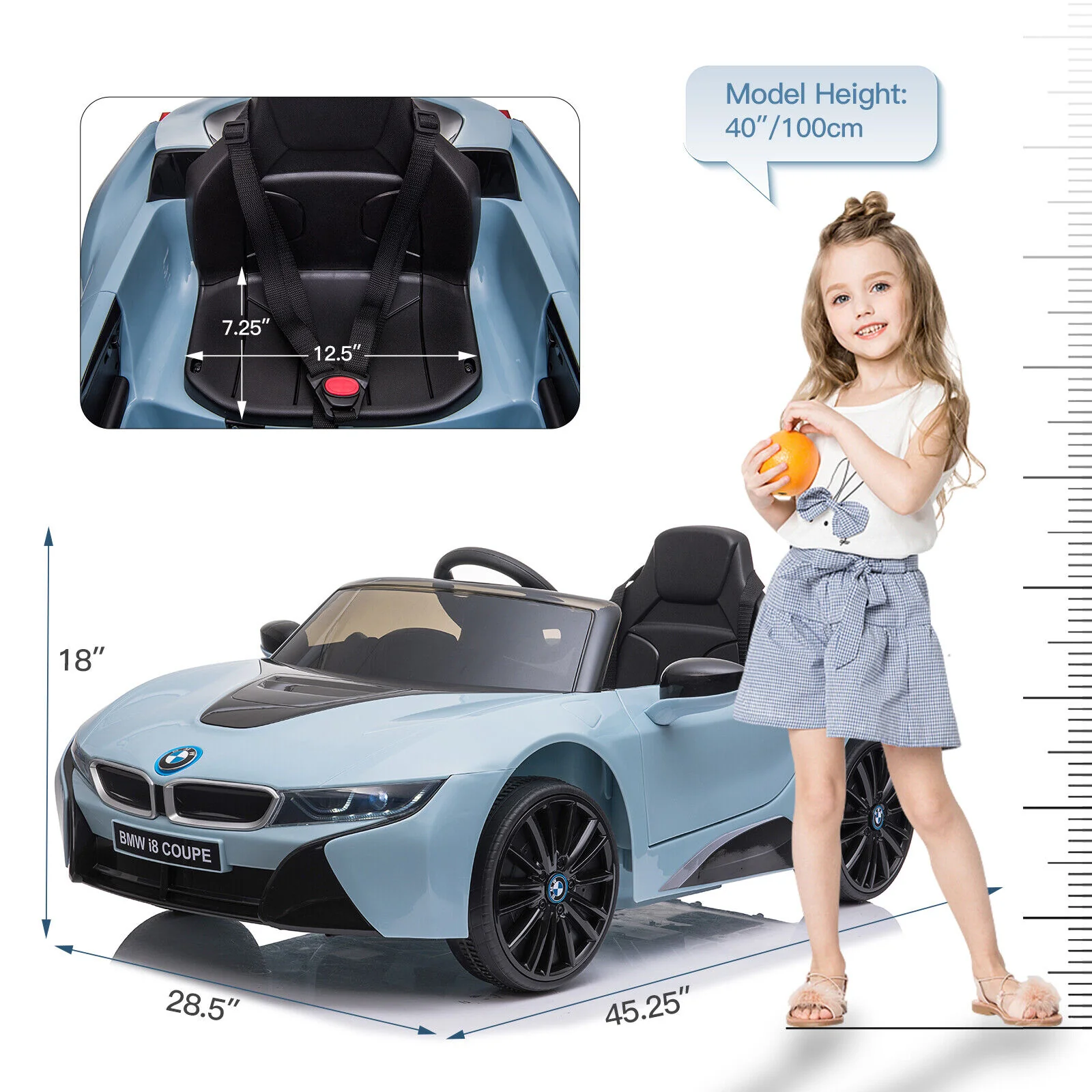 Licensed BMW i8 Electric Ride-On Car for Kids with Remote Control - 12V Powered Vehicle - Image 5
