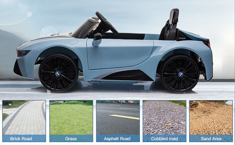 Licensed BMW I8 Electric Ride-On Car for Kids with Remote Control - Blue - Image 6